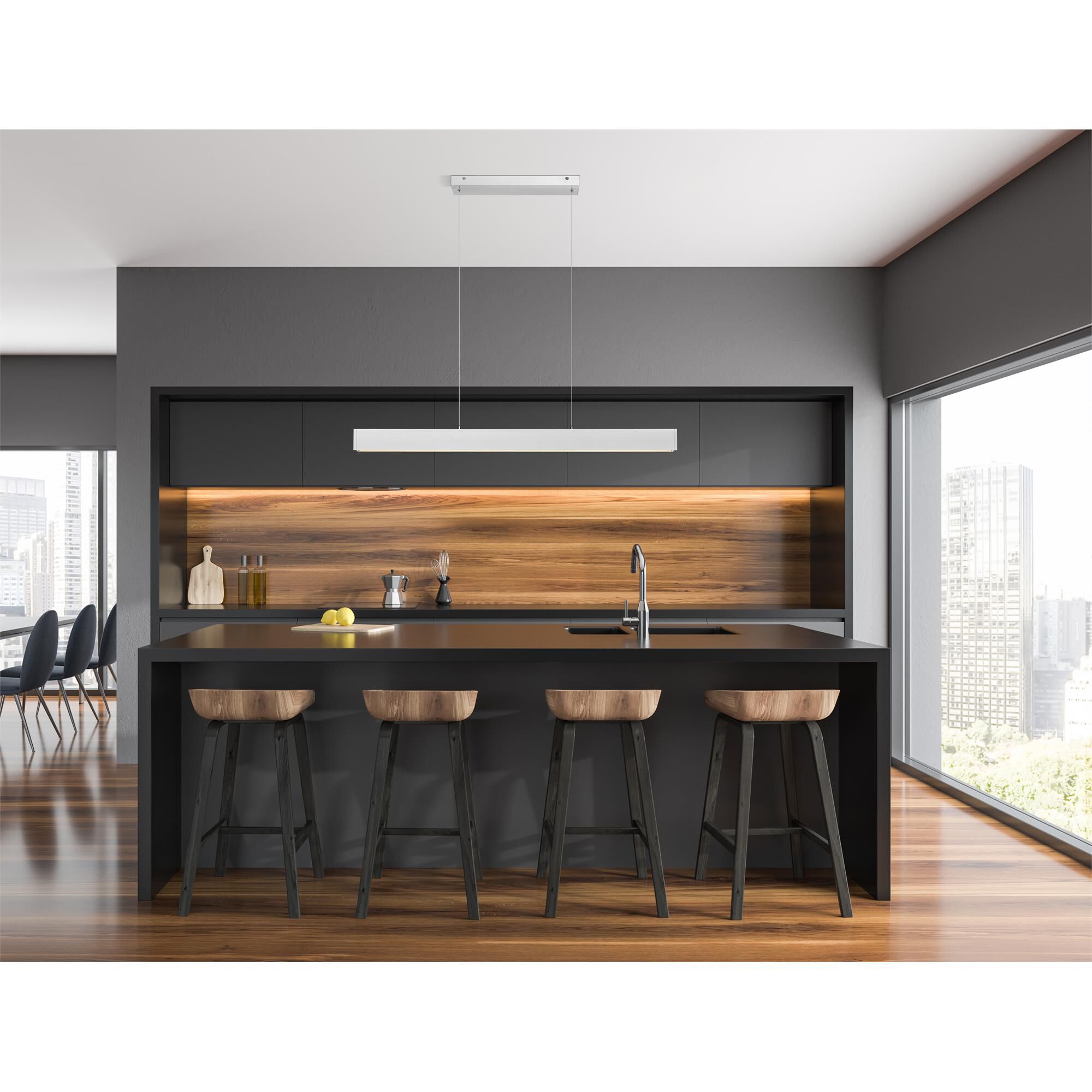 Shown in Brushed Nickel finish and Frosted glass and Frosted shade