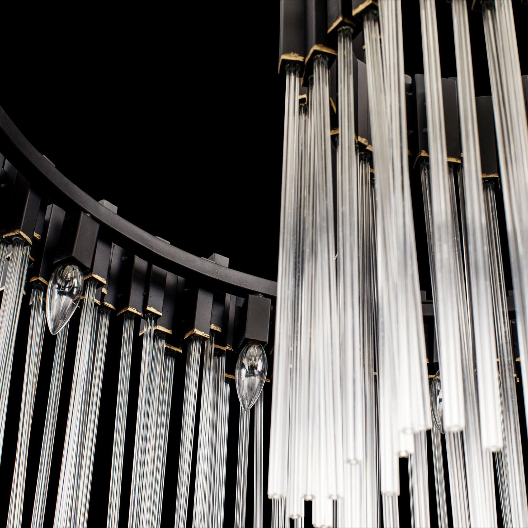 Shown in Matte Black and French Gold finish and Clear   glass