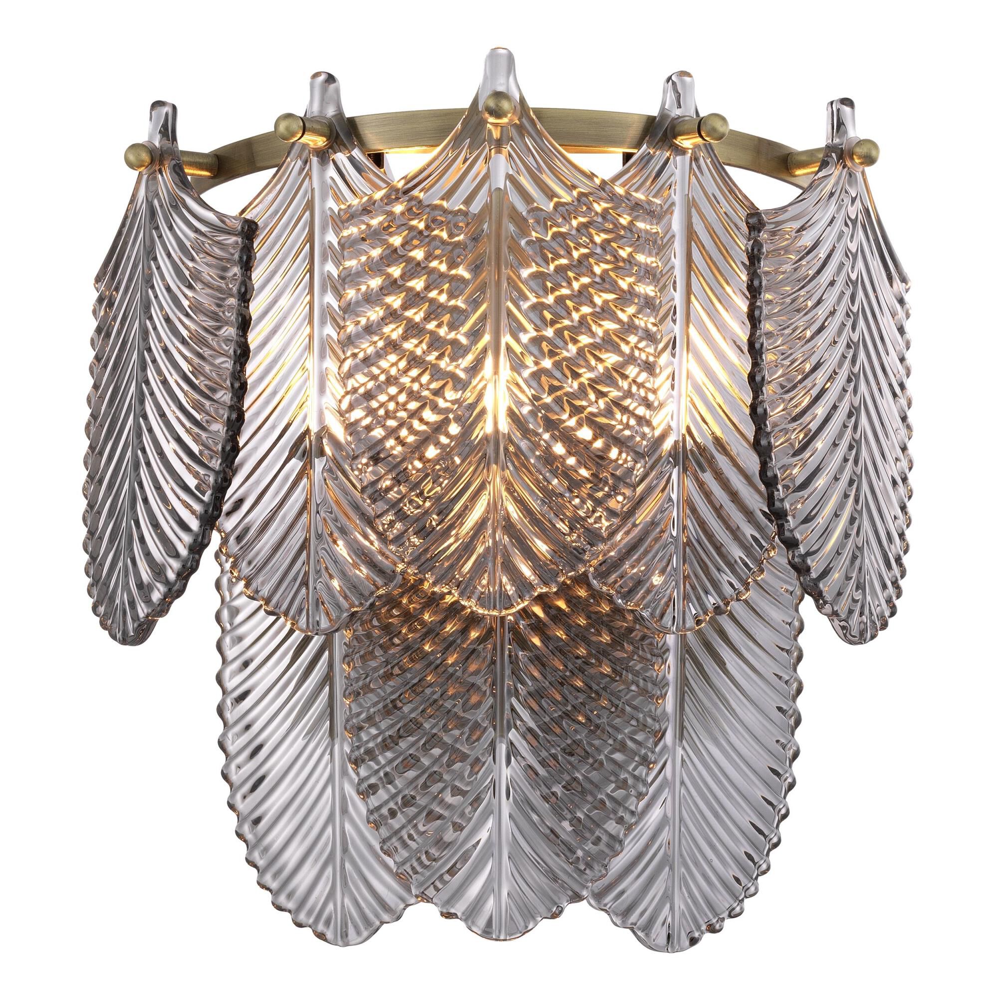 Shown in Light Brushed Brass finish and Smoke glass