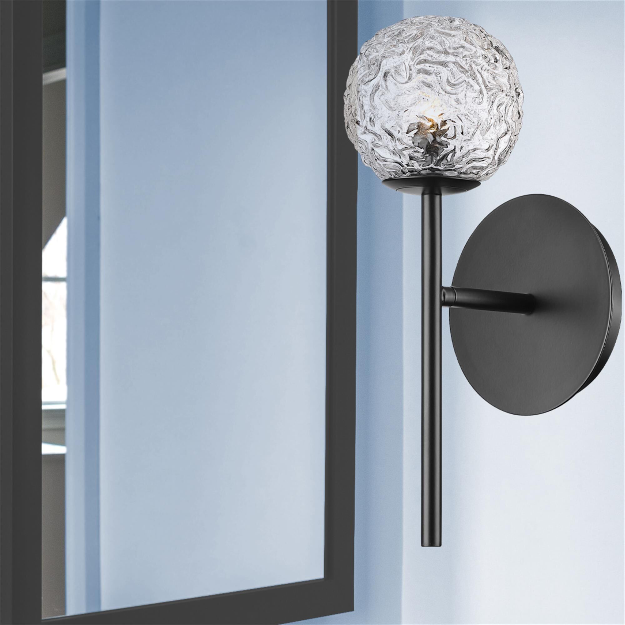 Shown in Matte Black finish and Clear glass