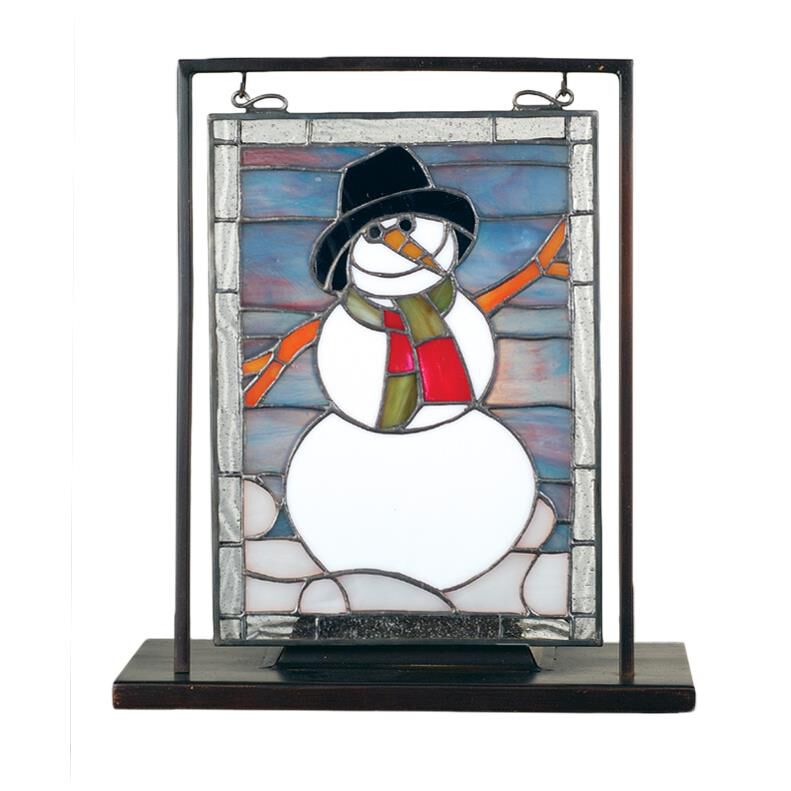 Snowman Stained Glass Panel by Meyda Lighting