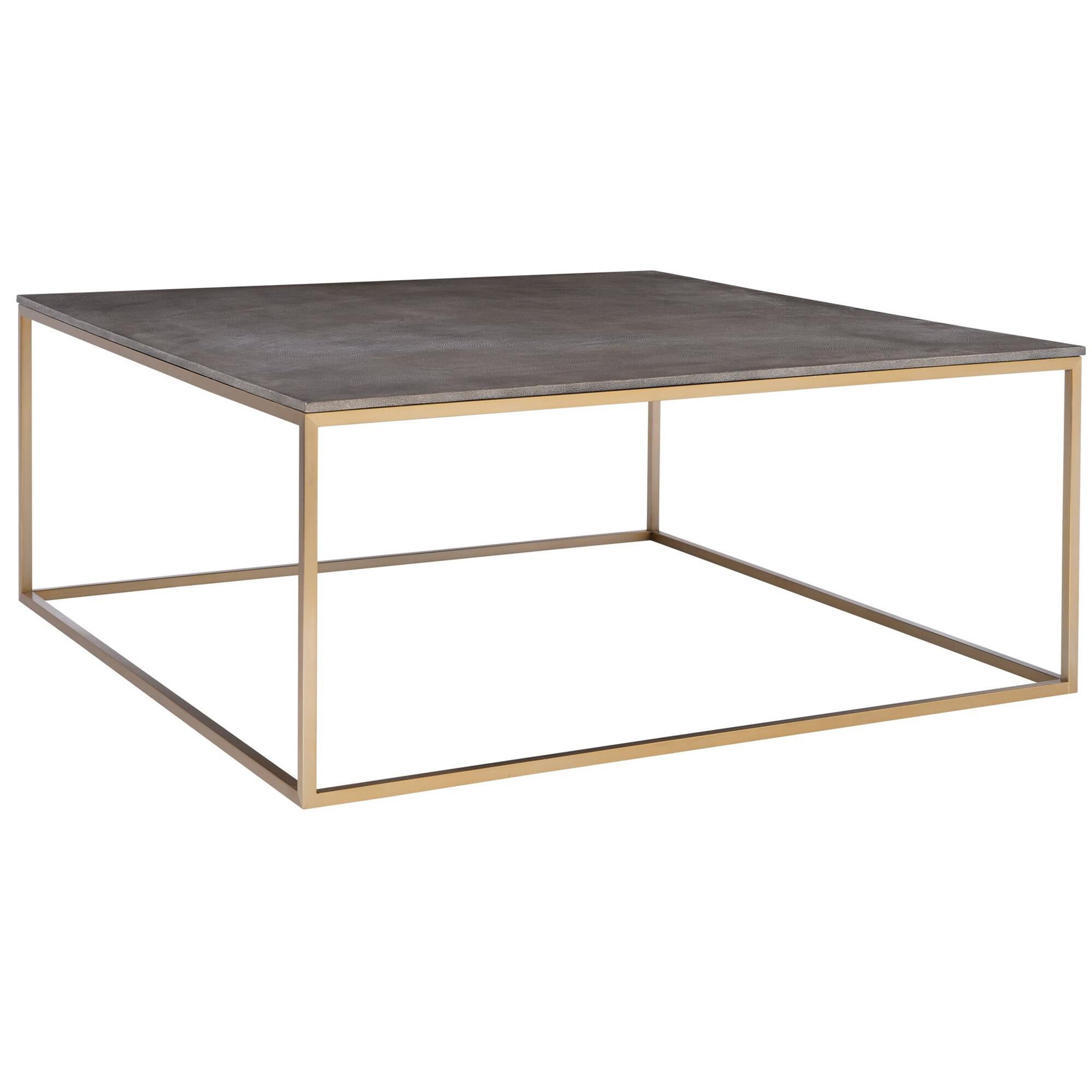 Shown in Inspired By Modern Styling, This Coffee Table Features A Beveled Faux Shagreen Wrapped Top In Charco finish