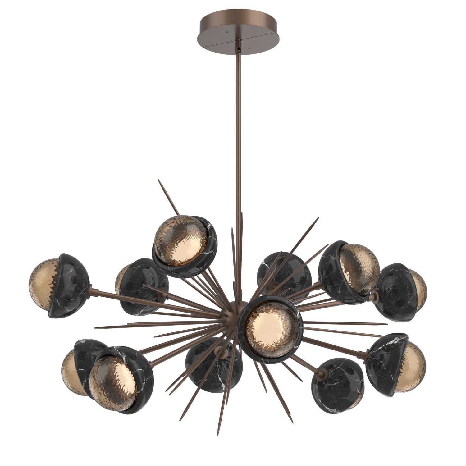 Shown in Burnished Bronze finish and Bronze glass and Black Marble accent