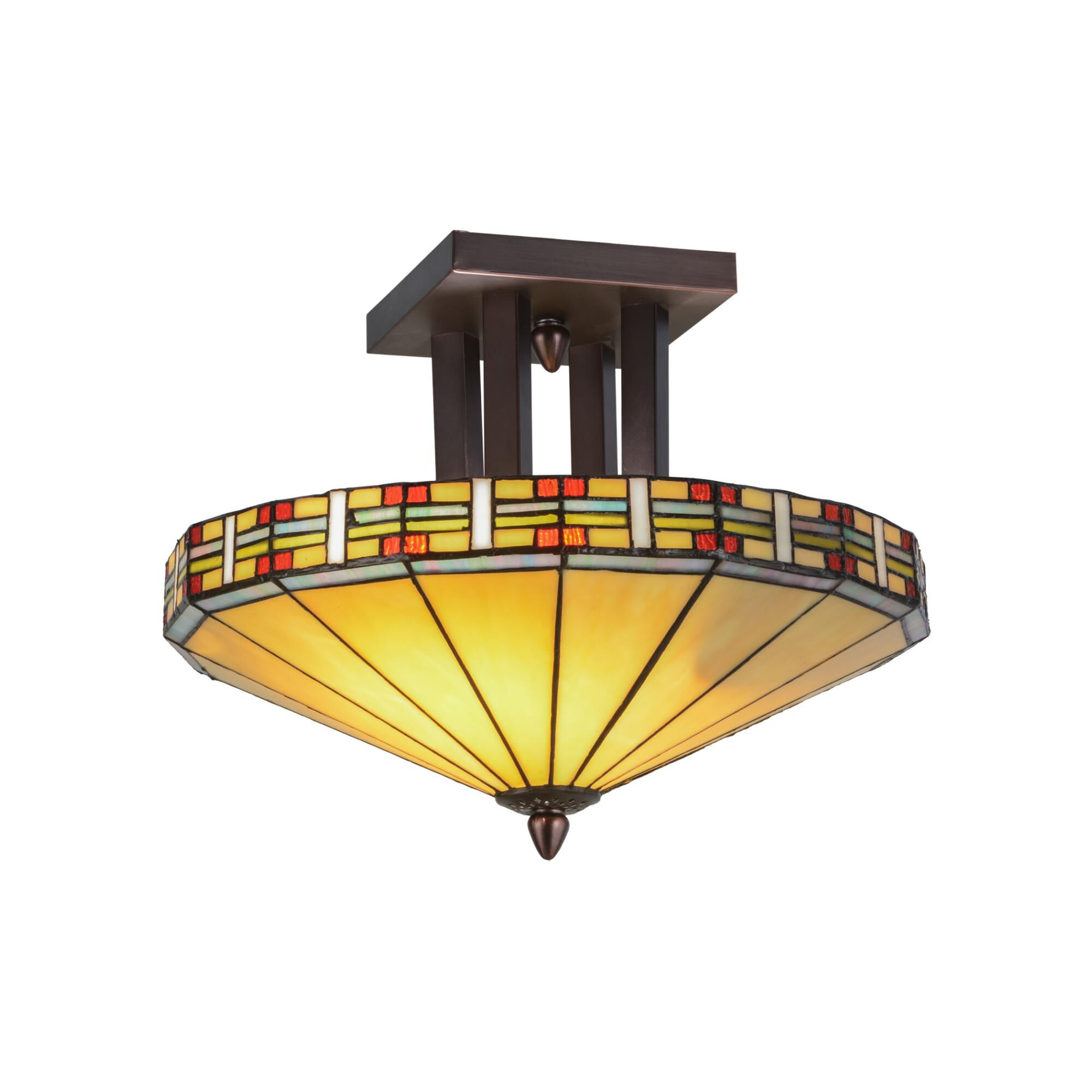 16 Inch 2 Light Semi Flush Mount by Meyda Lighting