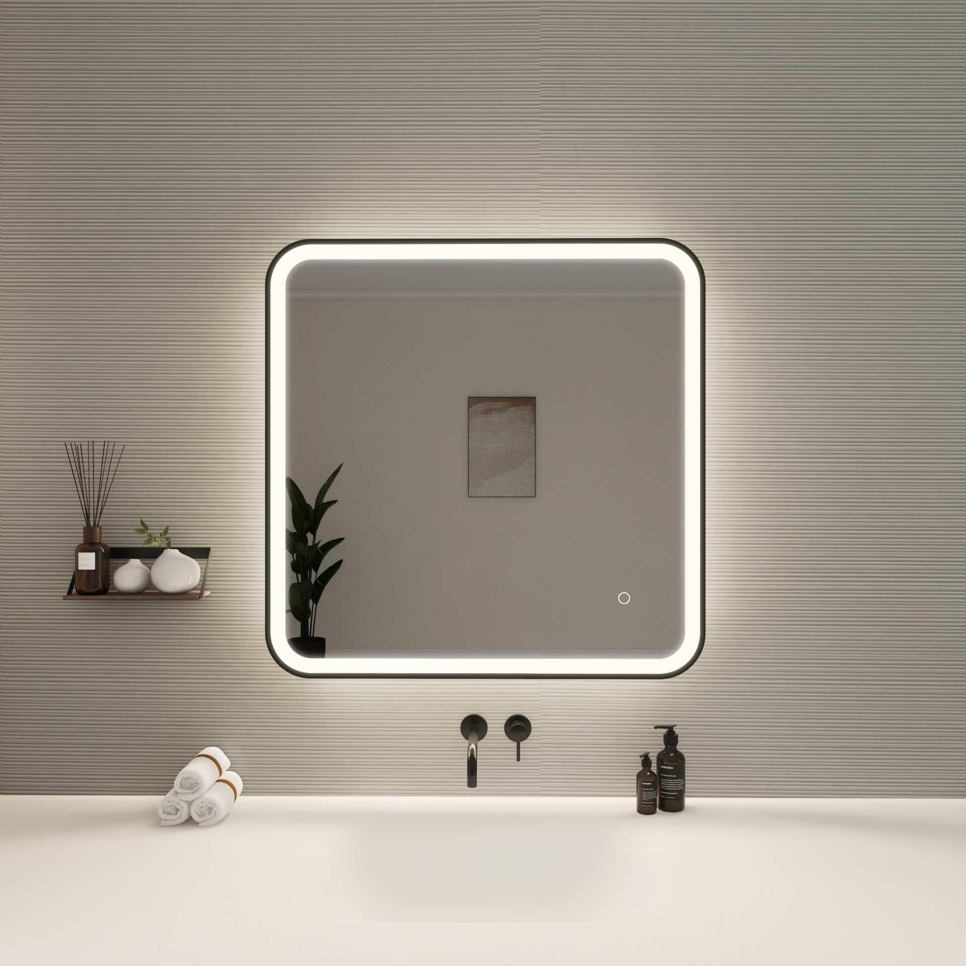 Harmoni 30 Inch Rectangular LED Lighted Mirror by Elegant Decor
