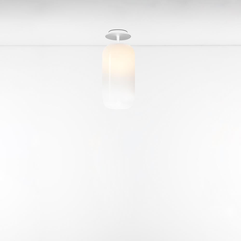 Shown in White finish and Transparent White glass