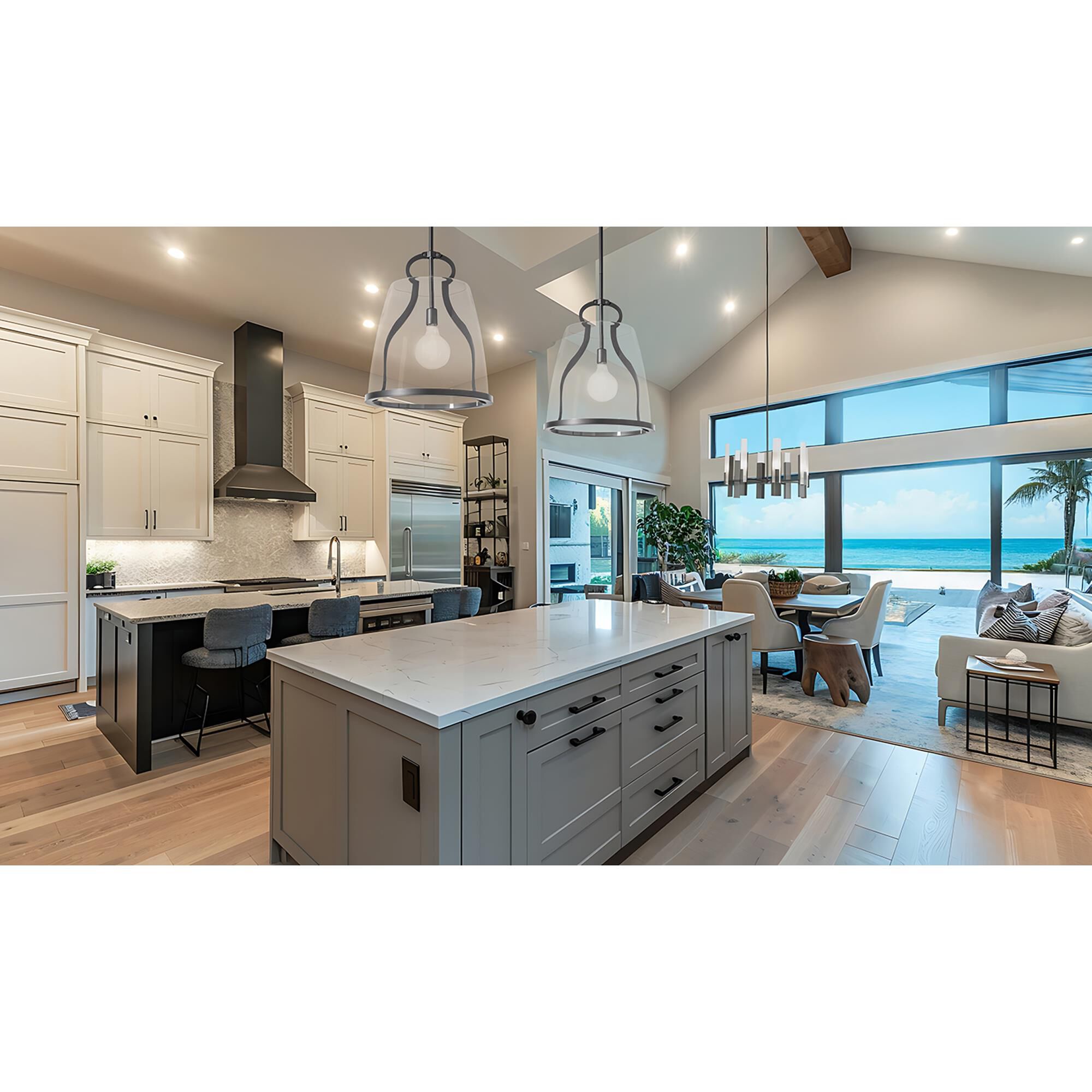 Shown in Dark Smoke finish and Frosted glass