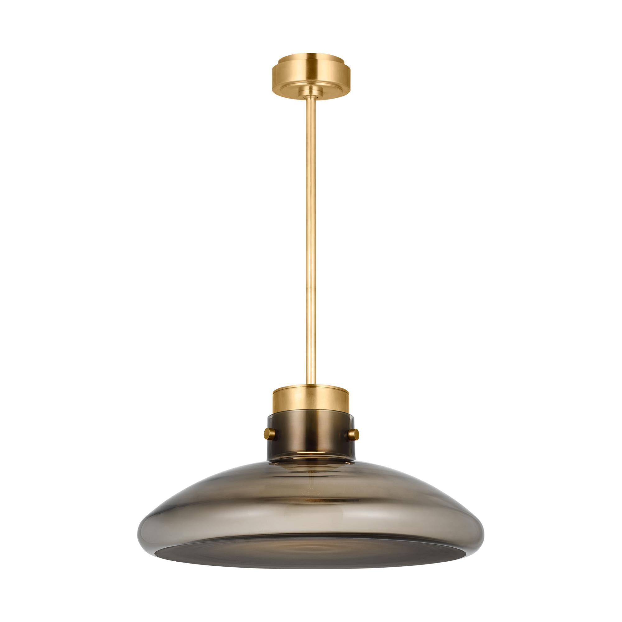 Shown in Hand-Rubbed Antique Brass finish and Smoke glass