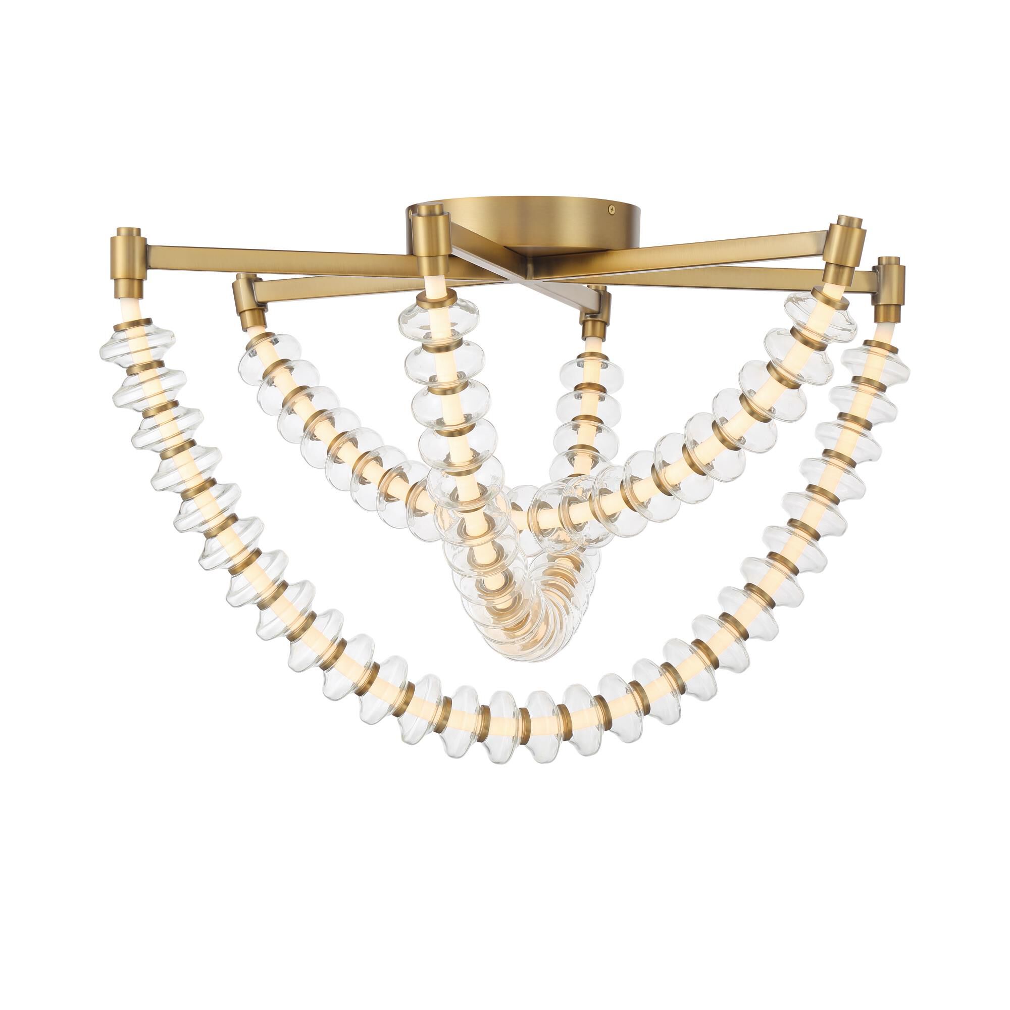 Shown in Legacy Brass finish and Clear glass and Glass shade