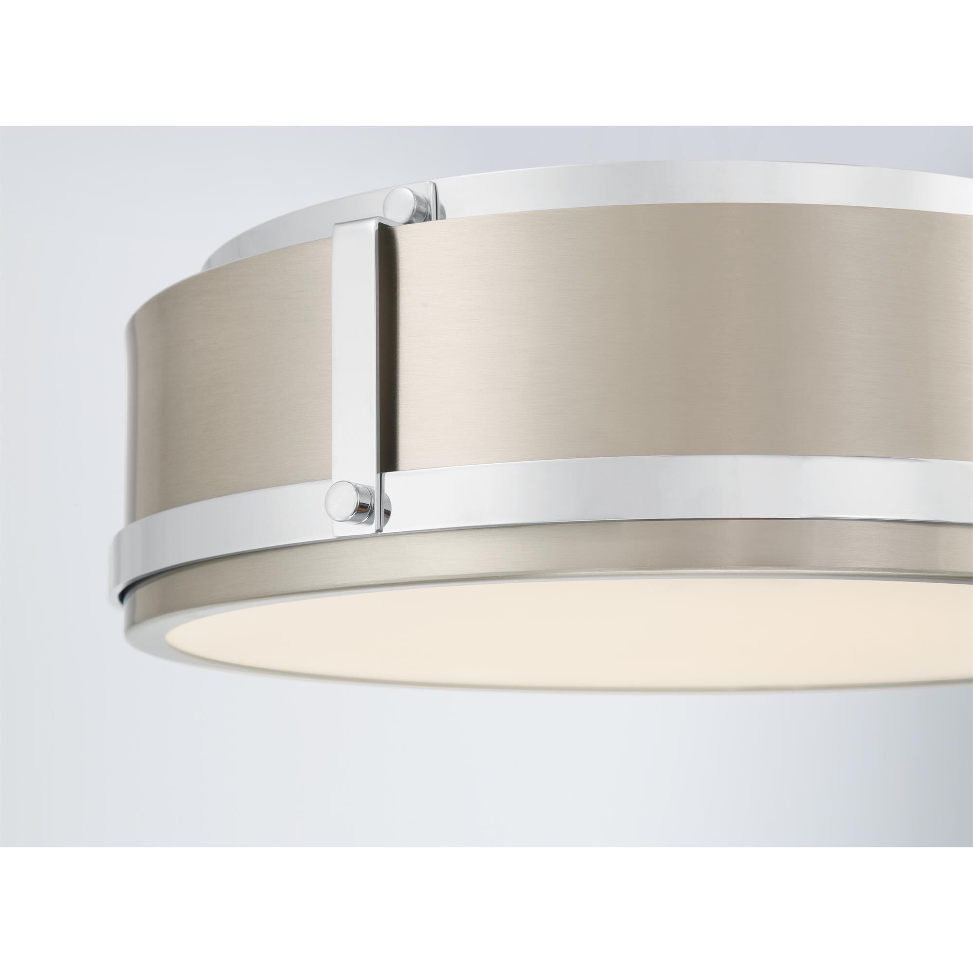 Shown in Chrome and Brushed Nickel finish and Etched Opal glass