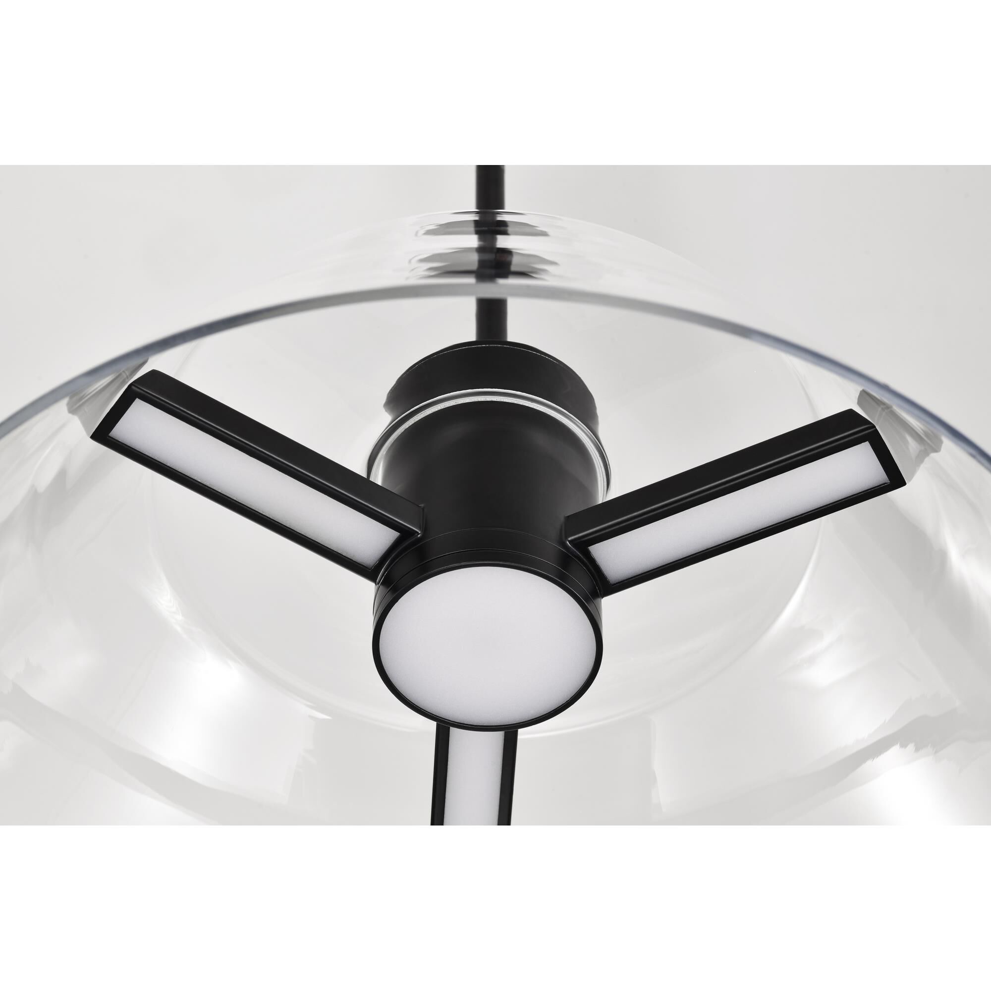 Shown in Matte Black finish and Clear glass