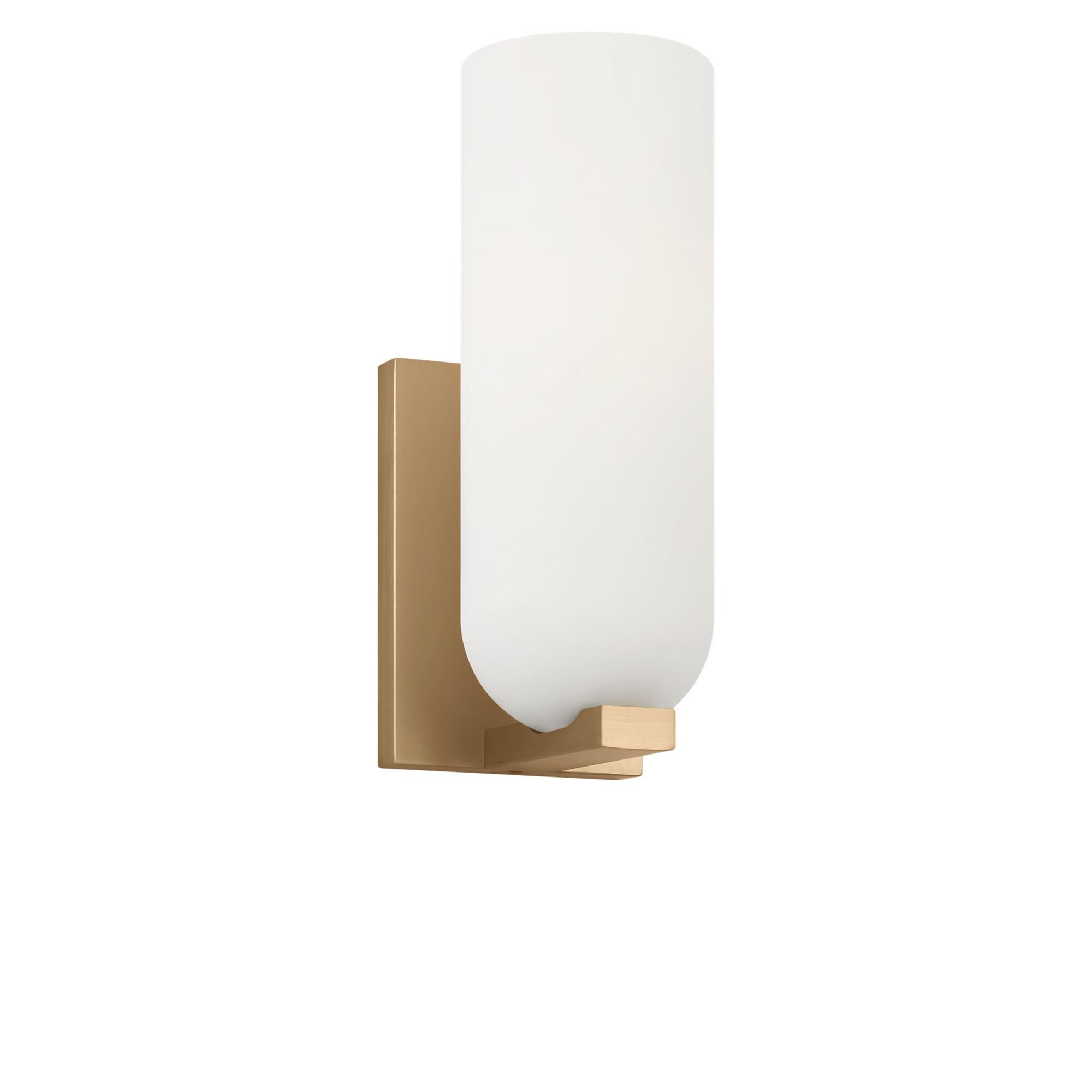 Shown in Satin Brass finish and Etched White glass