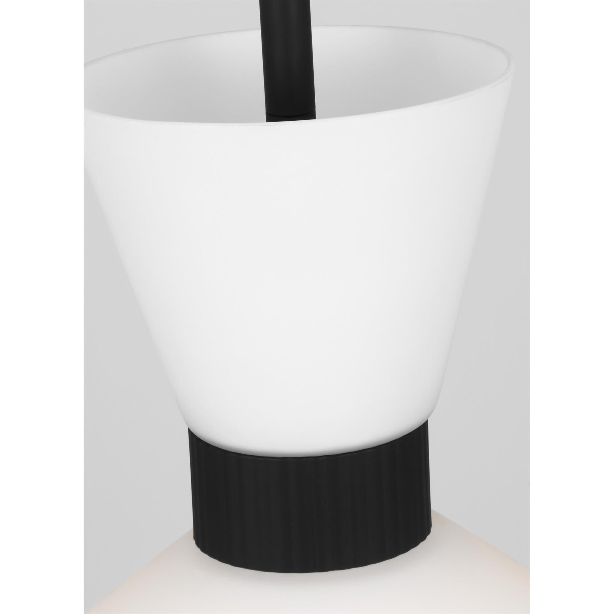 Shown in Midnight Black finish and Etched White glass