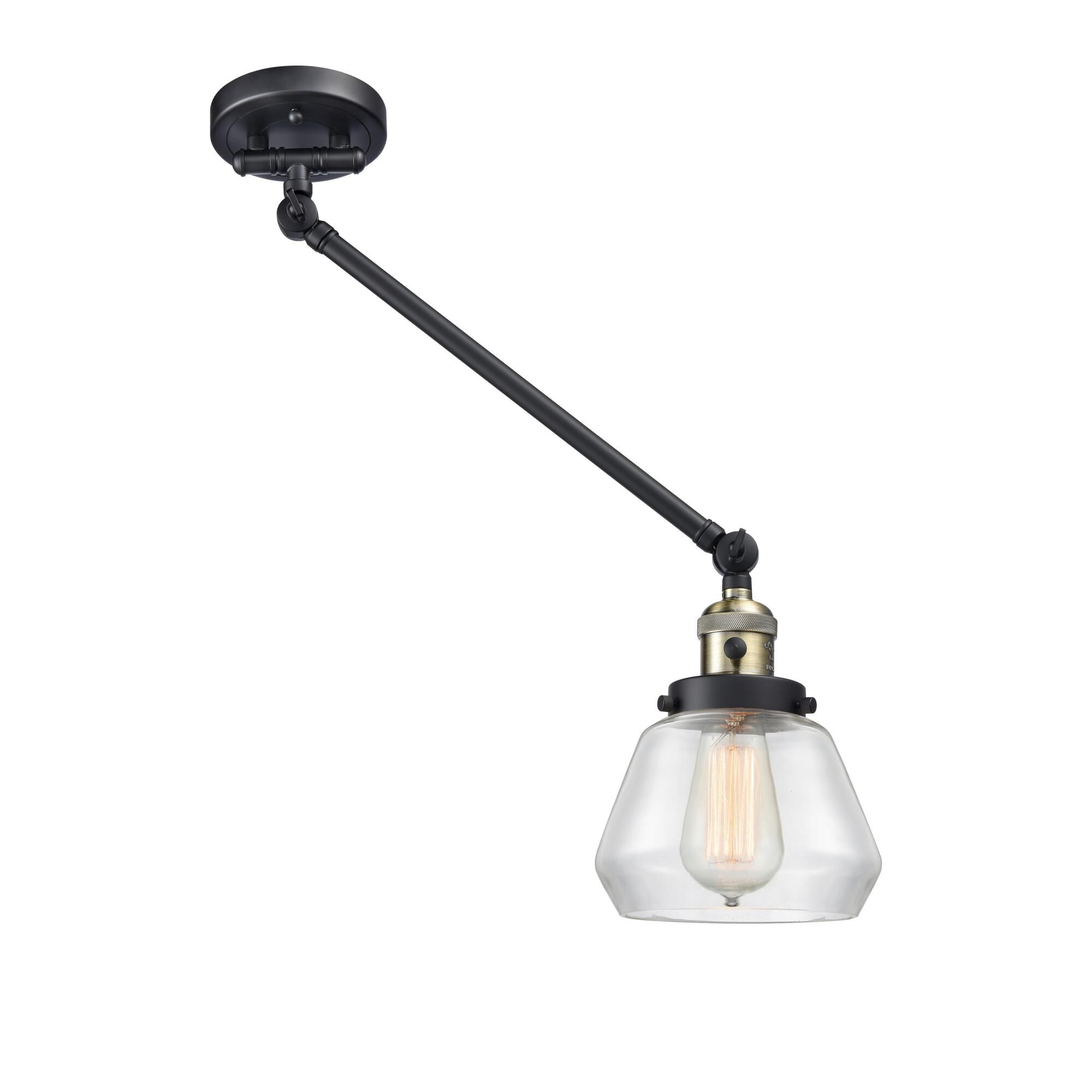 Shown in Black Antique Brass finish and Clear glass