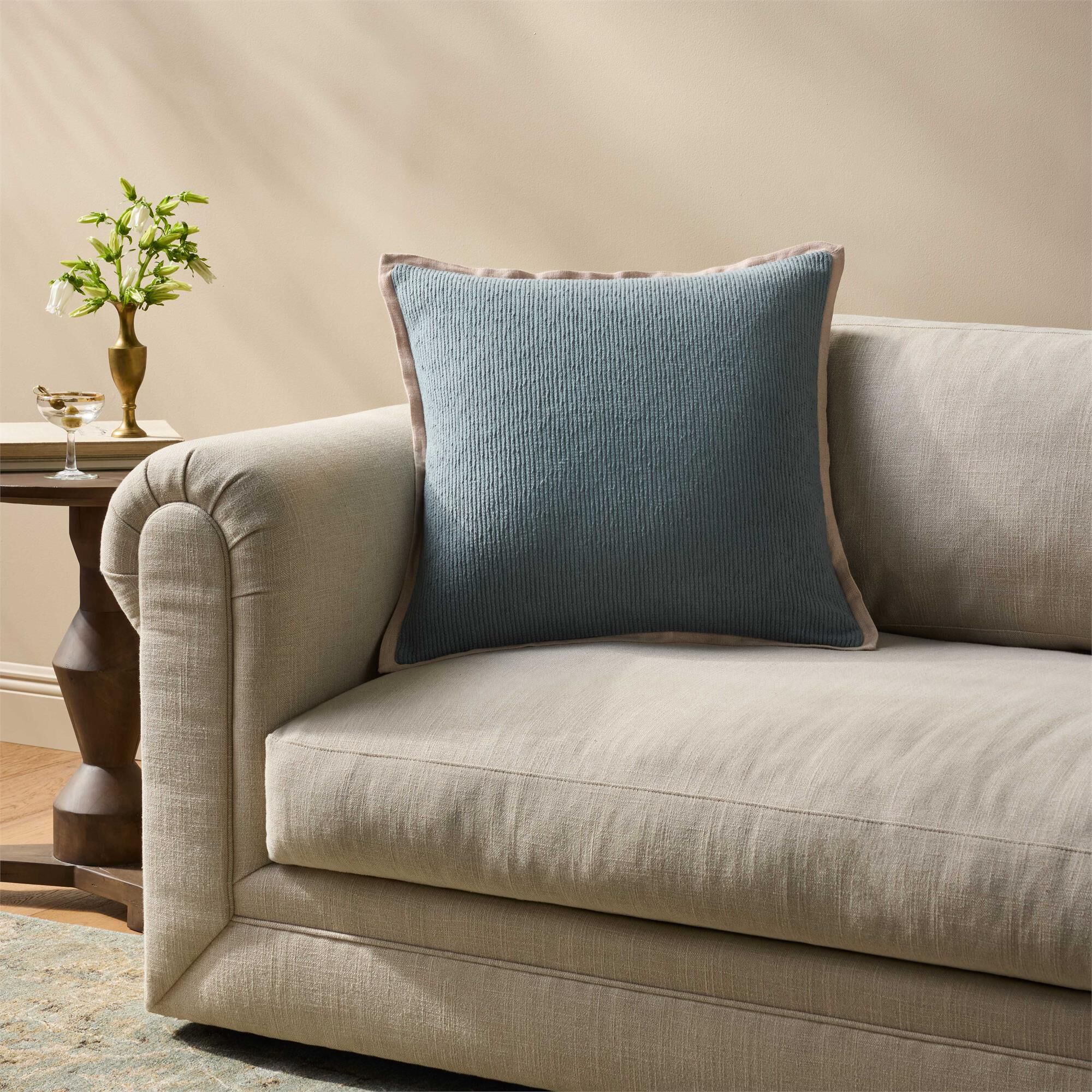Shown in Blue finish and Cover Only - Pillow Sold Separately accent