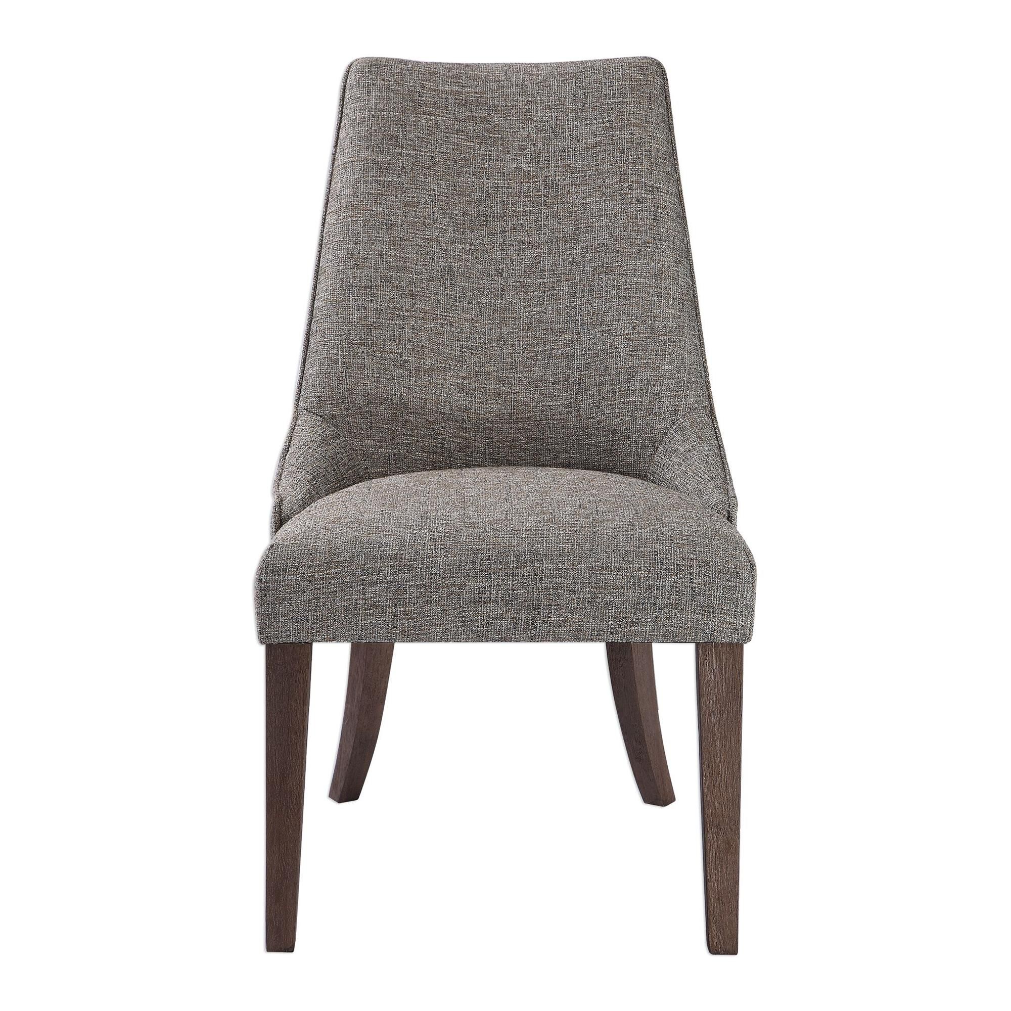 Shown in Gracefully Shallow Side Wings And Tall, Tapered Legs Make A Sophisticated Statement In Rich Earth To finish