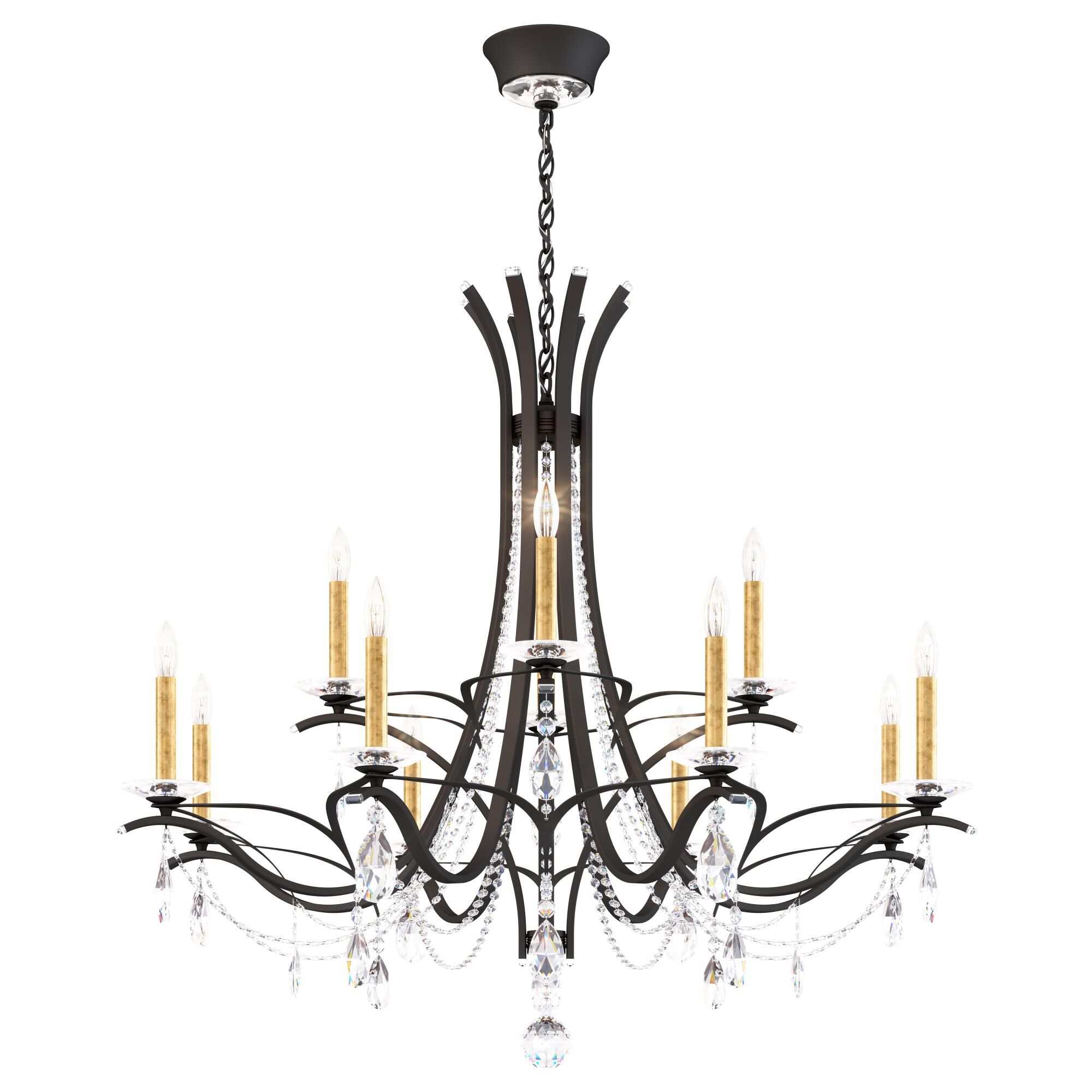 Shown in Black finish and Clear Heritage crystal