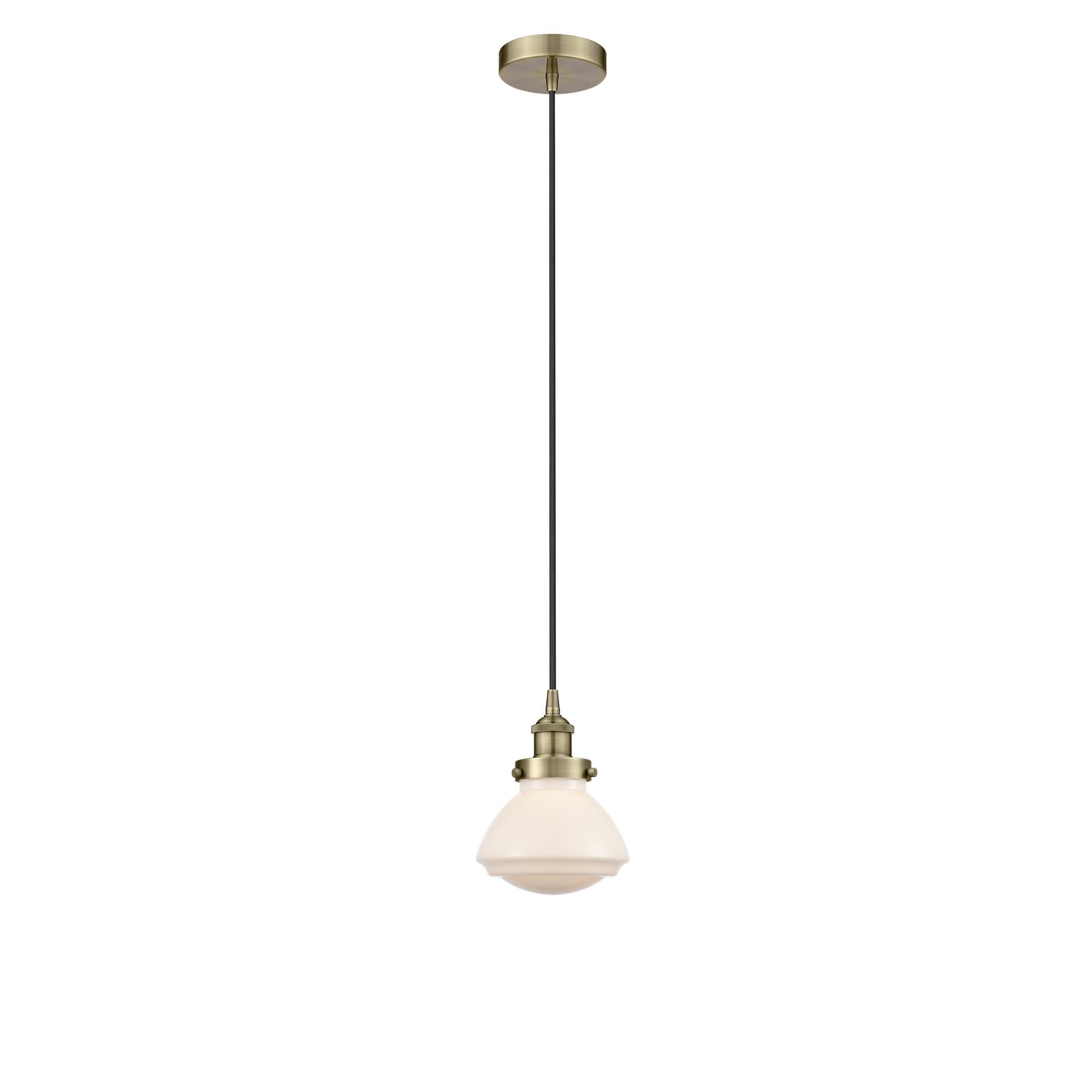 Shown in Antique Brass finish and Frosted glass