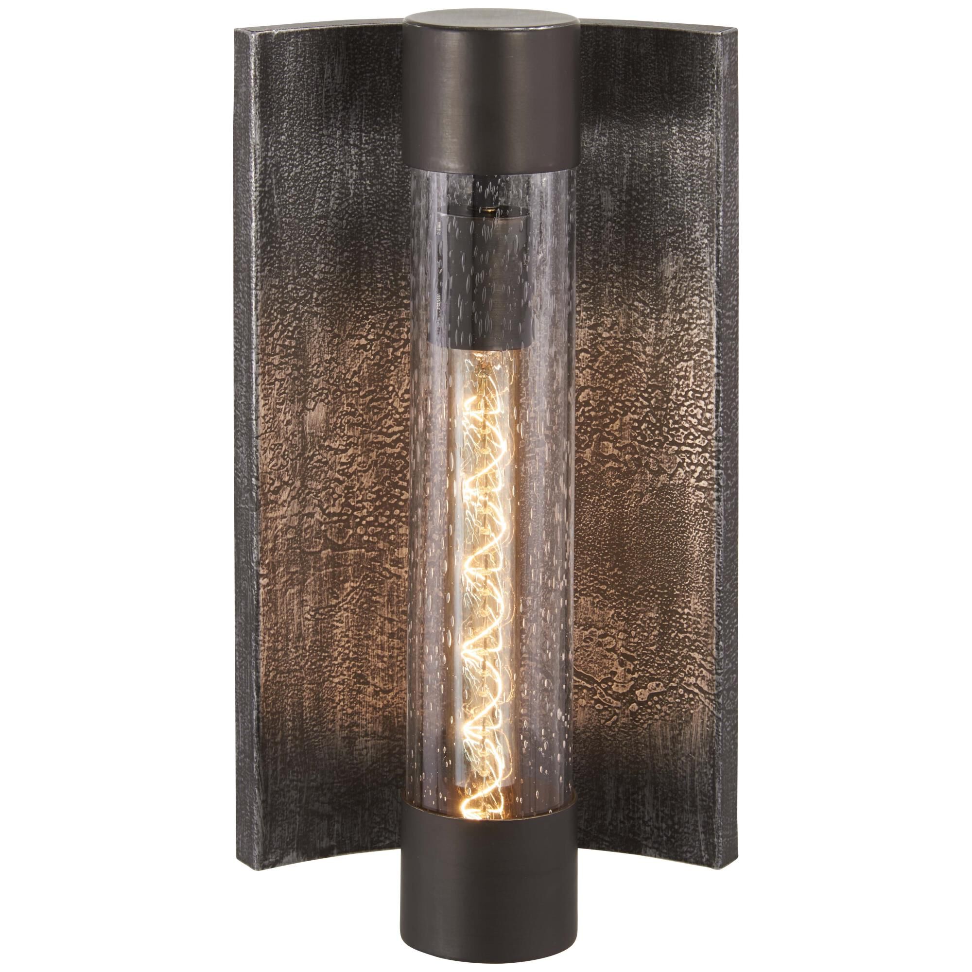 Shown in Textured Bronze W/Silver Highl finish and Seedy glass