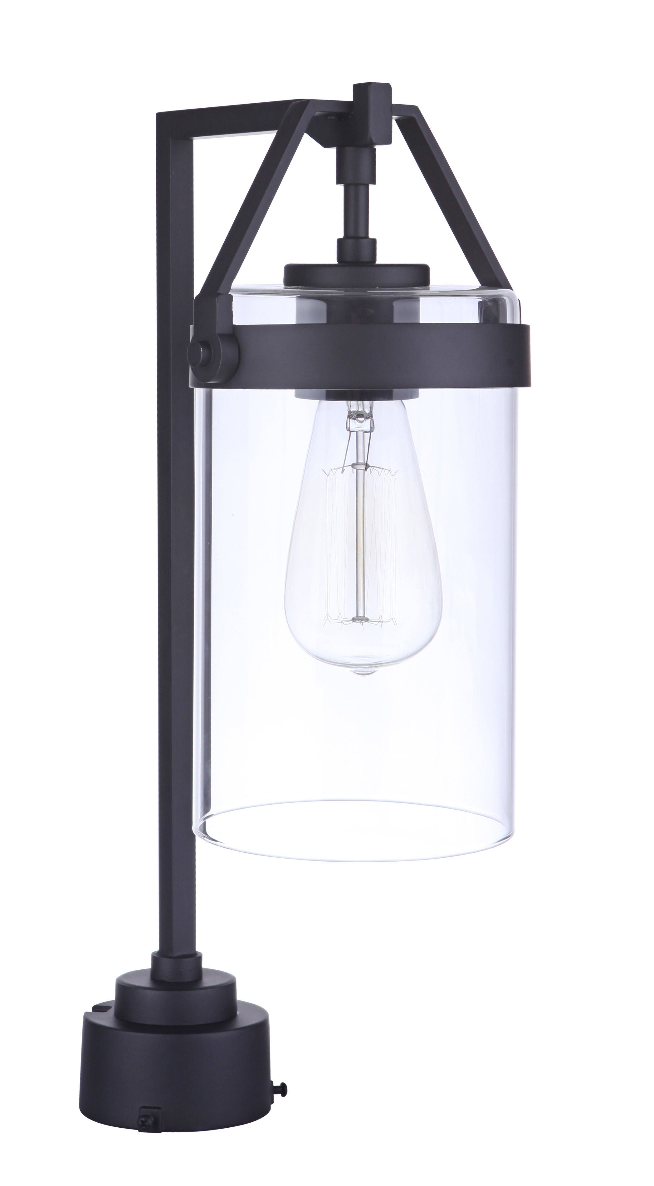 Shown in Midnight finish and Clear glass and Glass shade