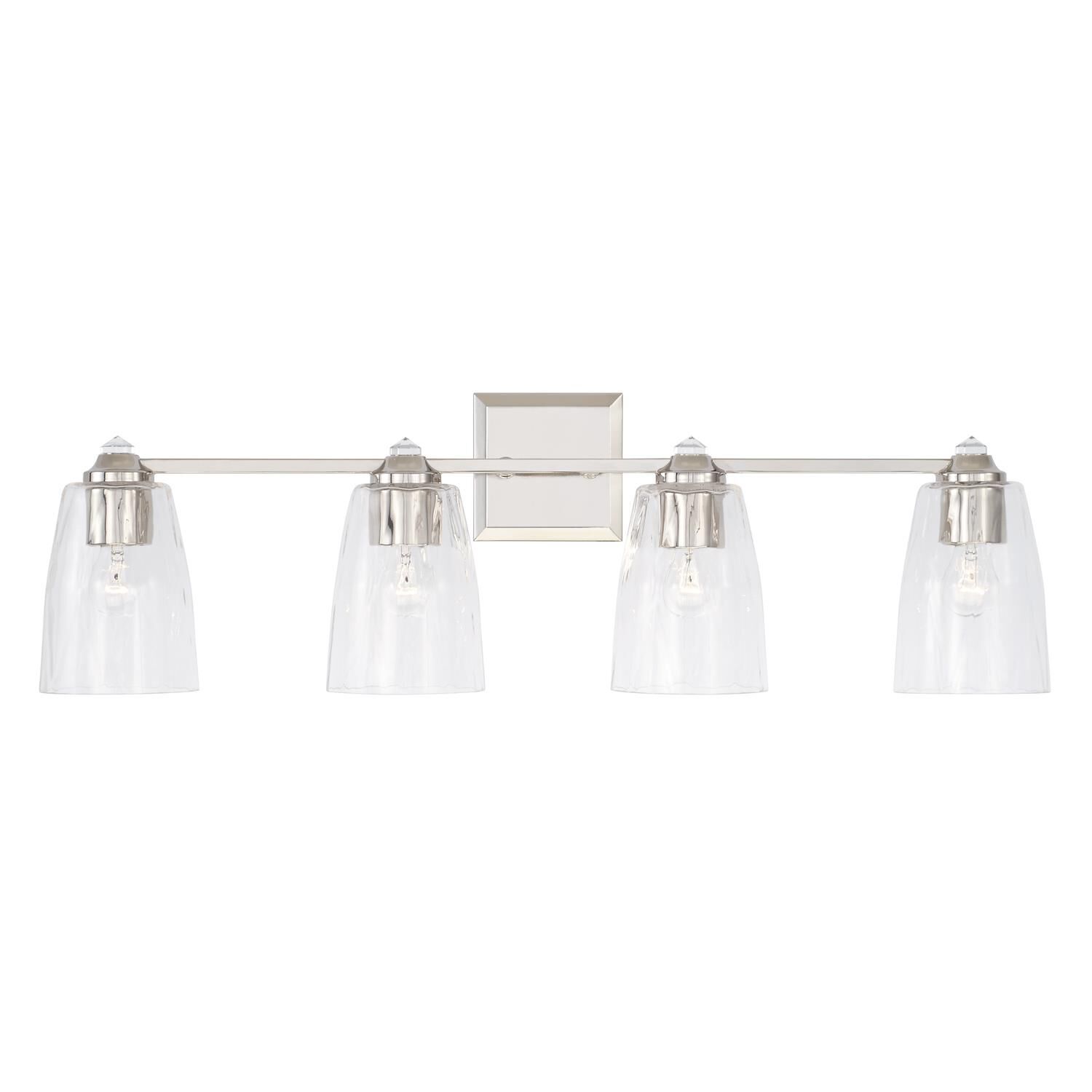 Shown in Polished Nickel finish and Clear glass