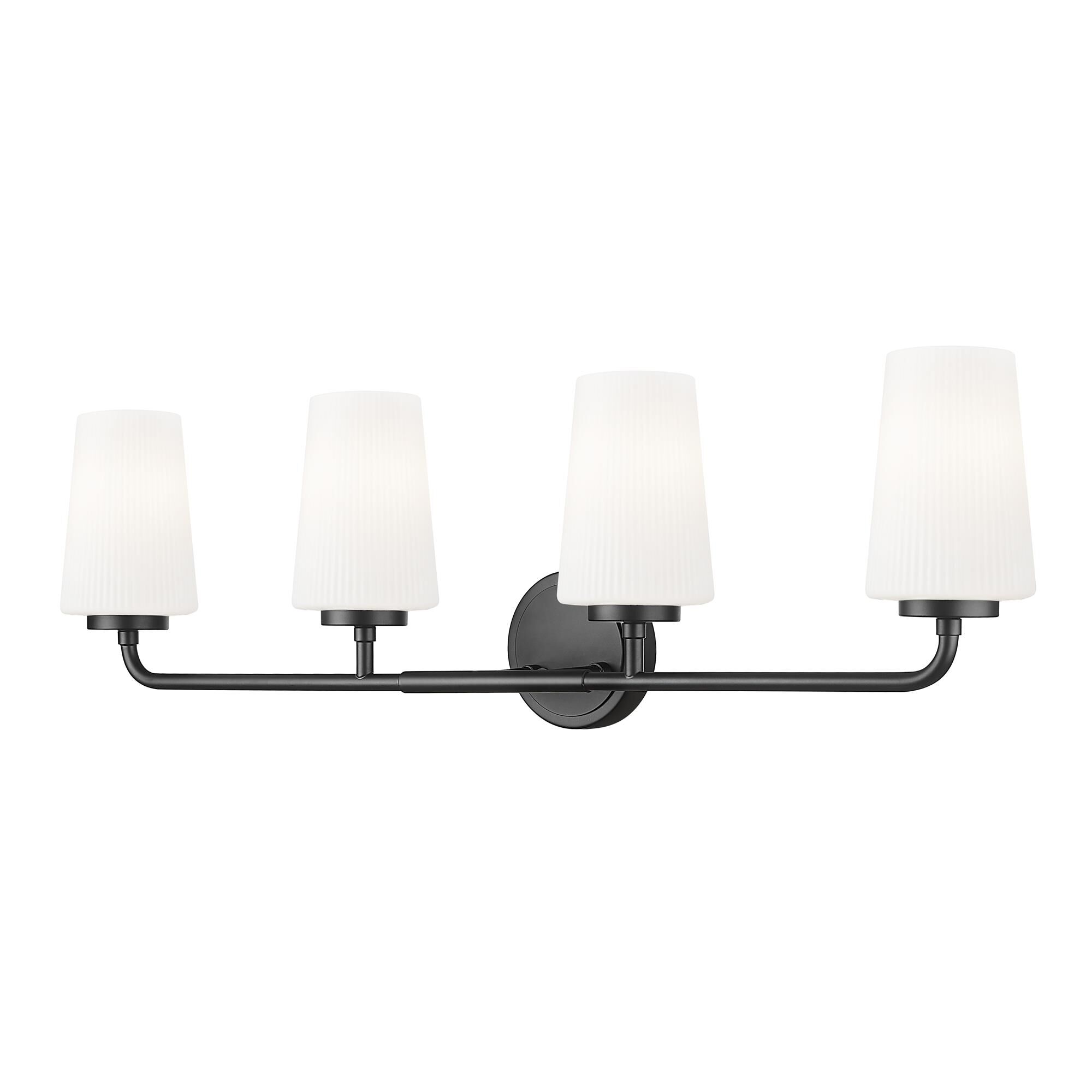 Shown in Matte Black finish and Matte Opal glass and Matte Opal shade