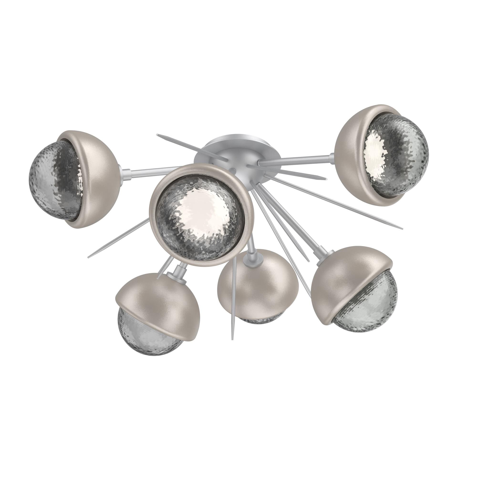 Shown in Classic Silver finish and Smoke glass and Beige Silver accent