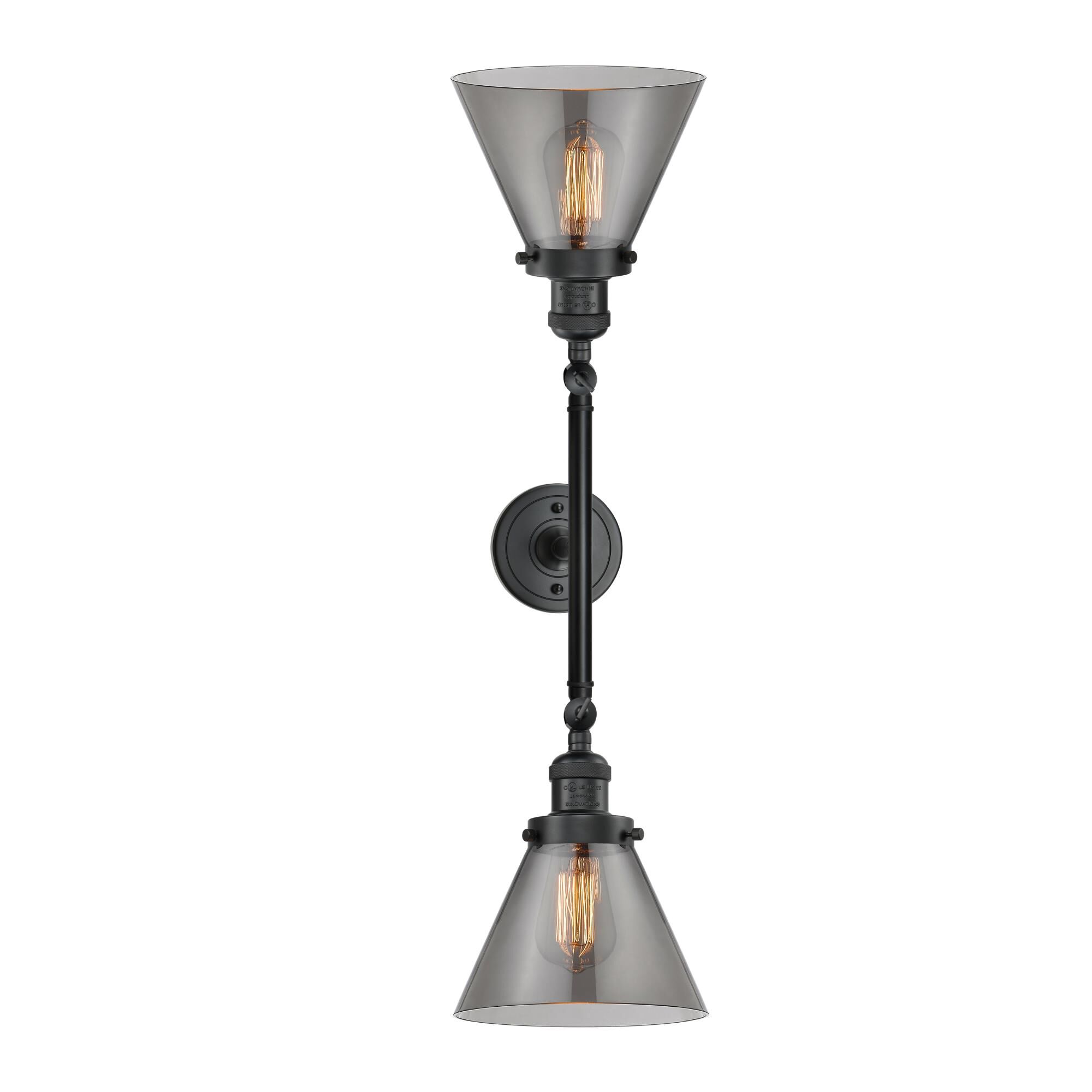 Shown in Matte Black finish and Smoked glass