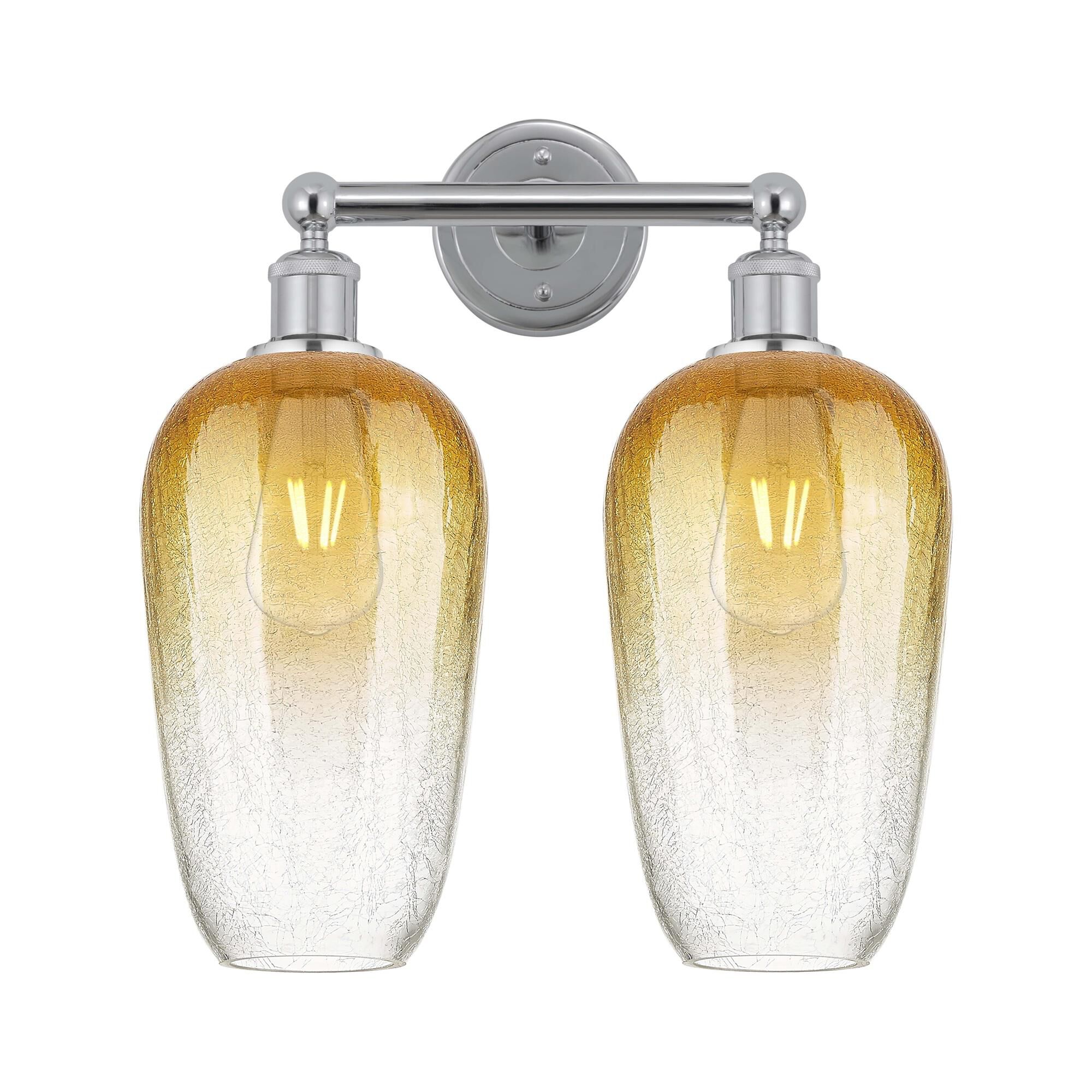 Shown in Polished Chrome finish and Amber glass