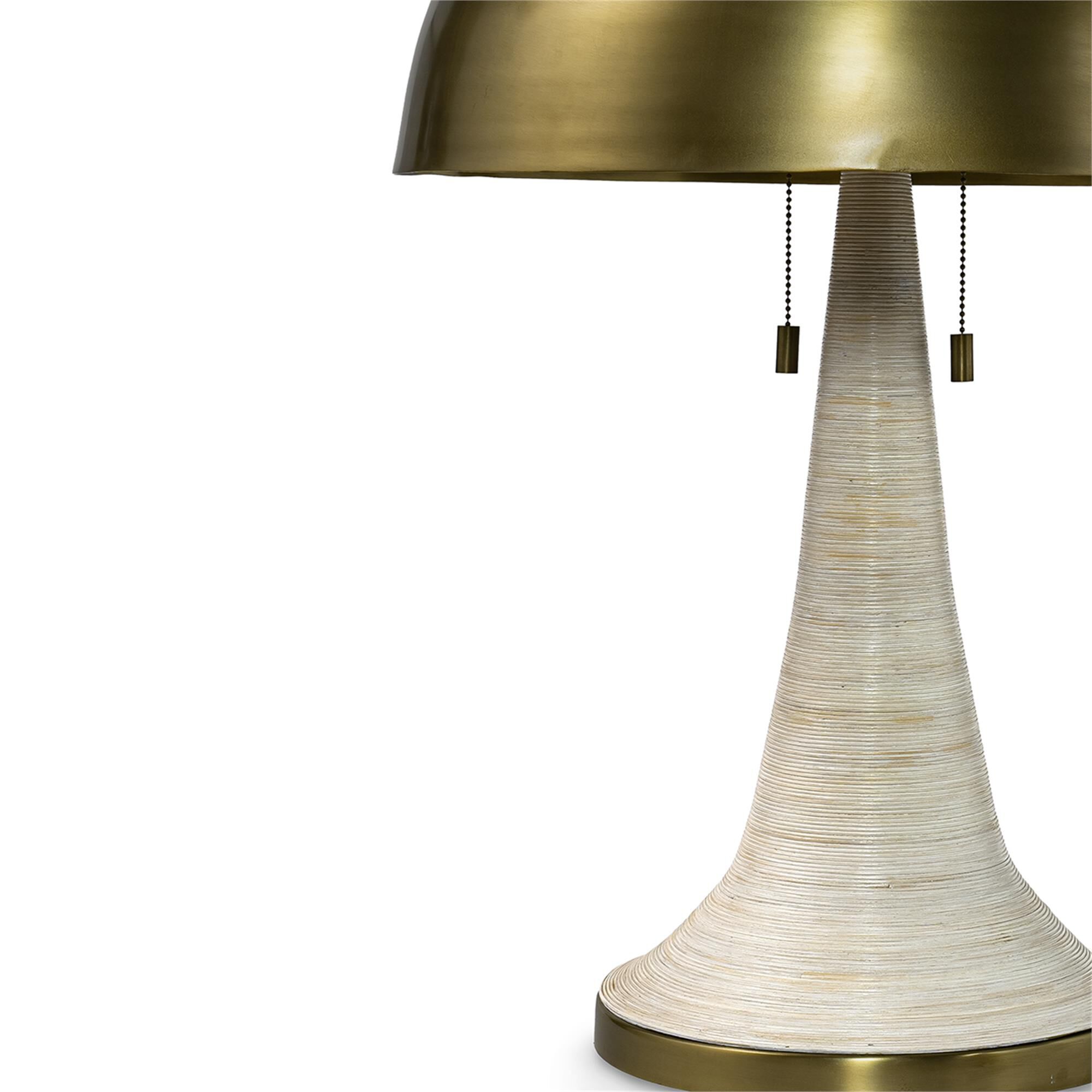 Shown in White Wash finish and Antique Brass  shade