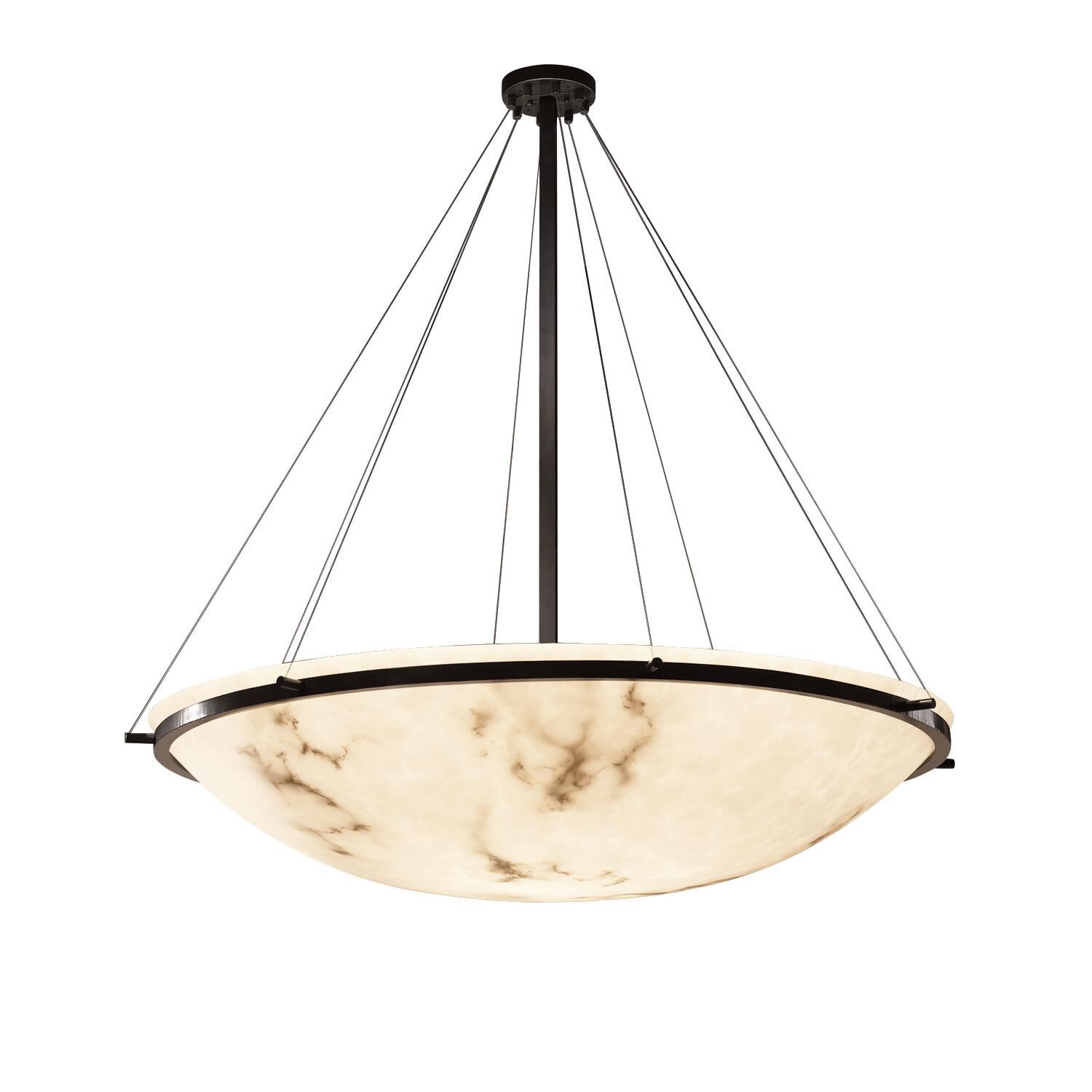 Shown in Dark Bronze finish and Faux Alabaster Resin glass and Round Bowl (FAL) shade and Round Bowl accent