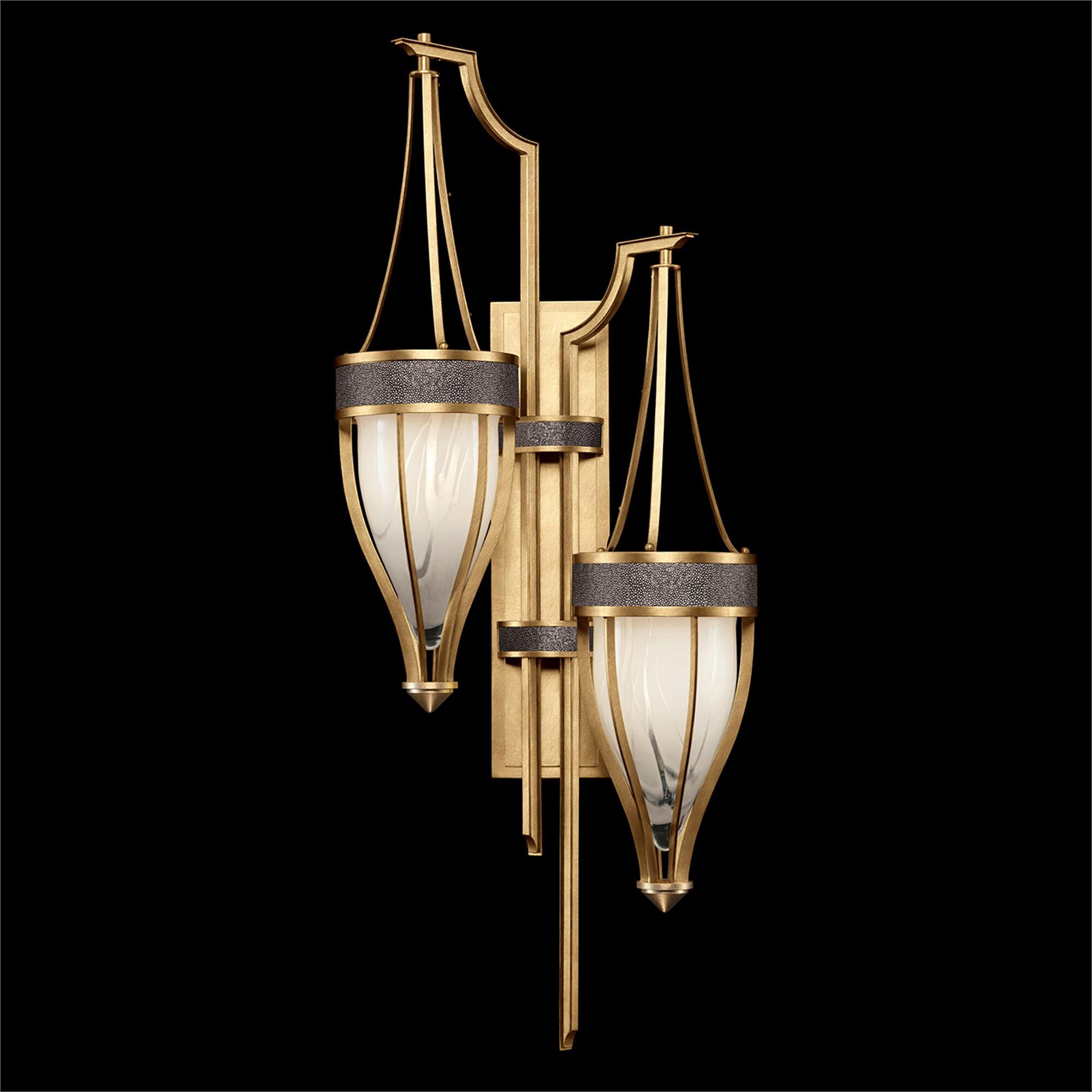Shown in Gold Leaf and Brass  finish and Pebble accent