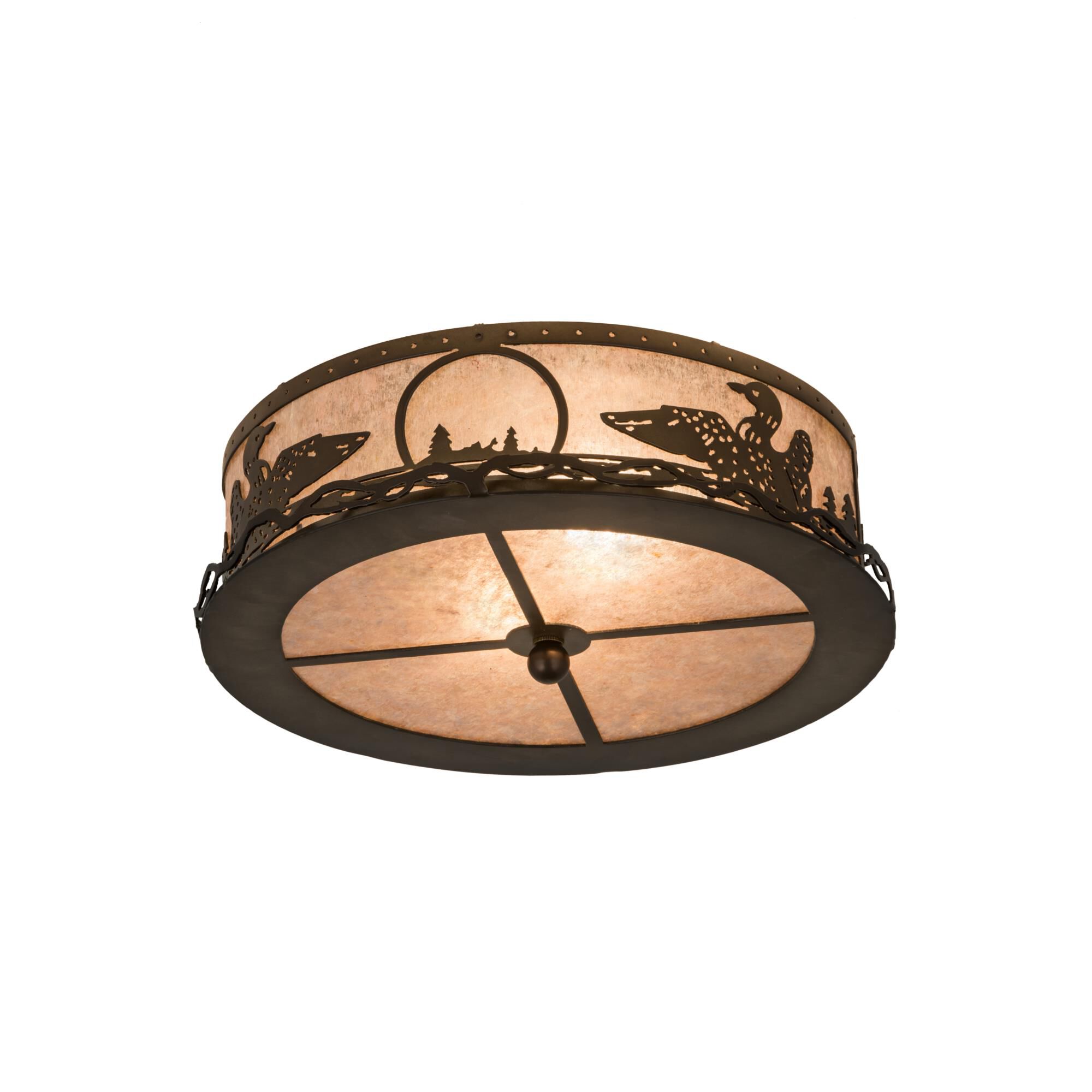 Loon 16 Inch 2 Light Flush Mount by Meyda Lighting