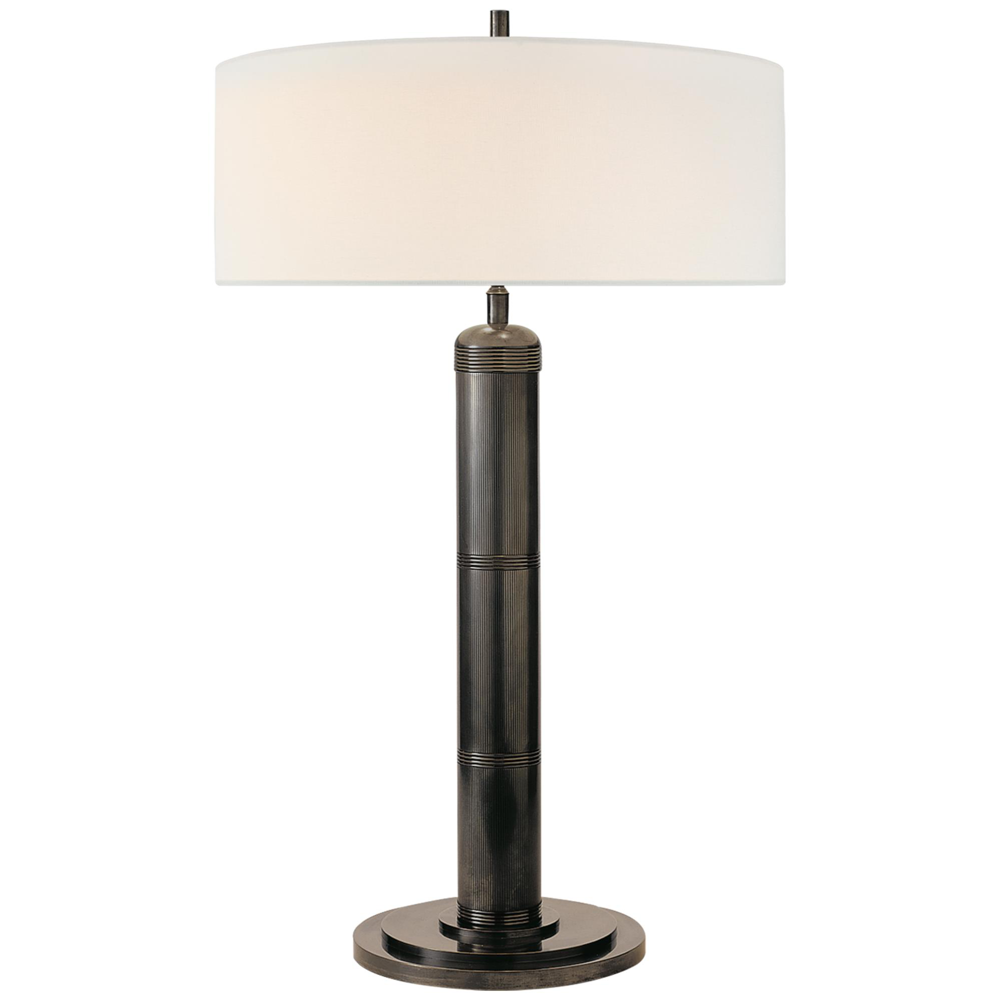 Shown in Bronze finish and Linen shade