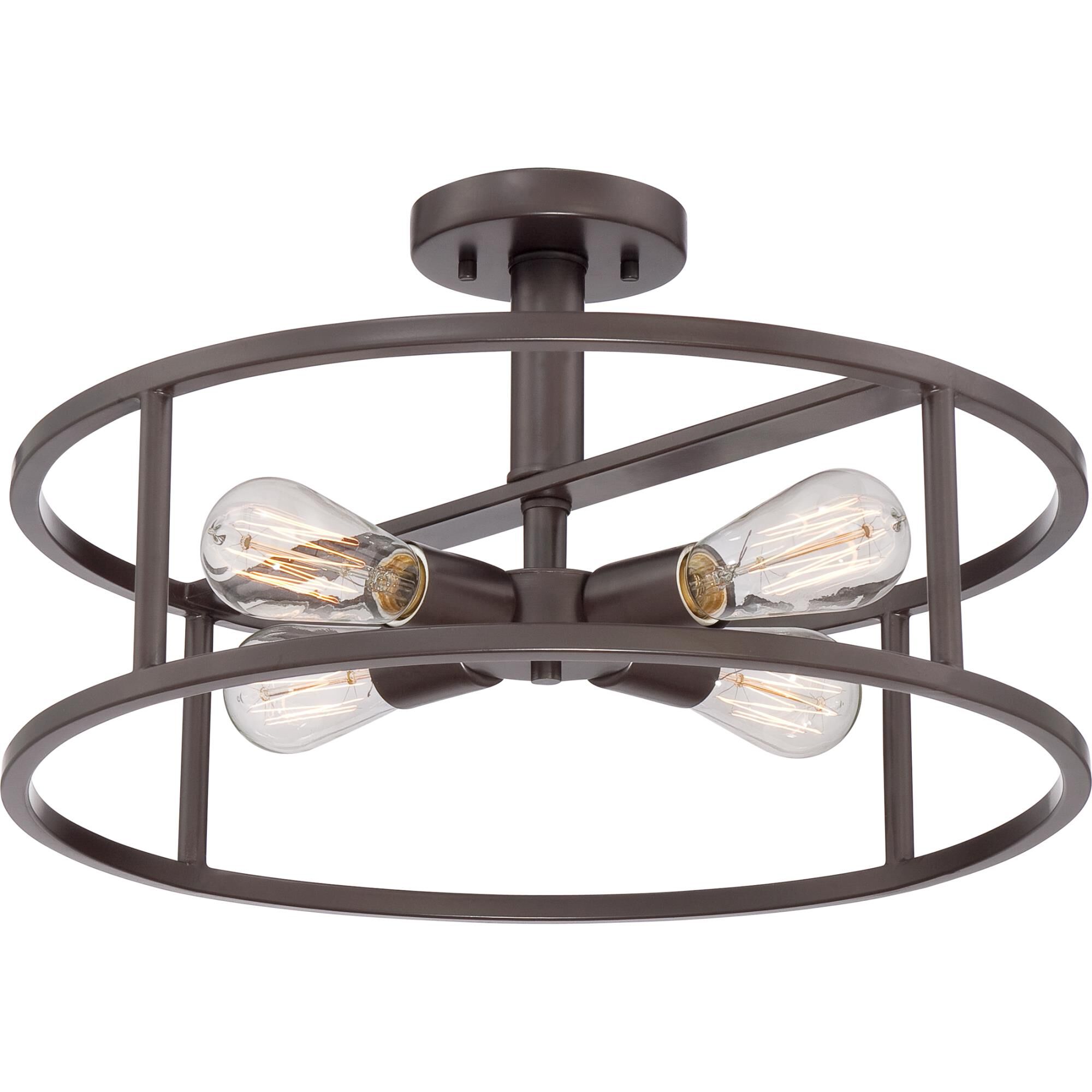 New Harbor 18 Inch 4 Light Semi Flush Mount by Quoizel