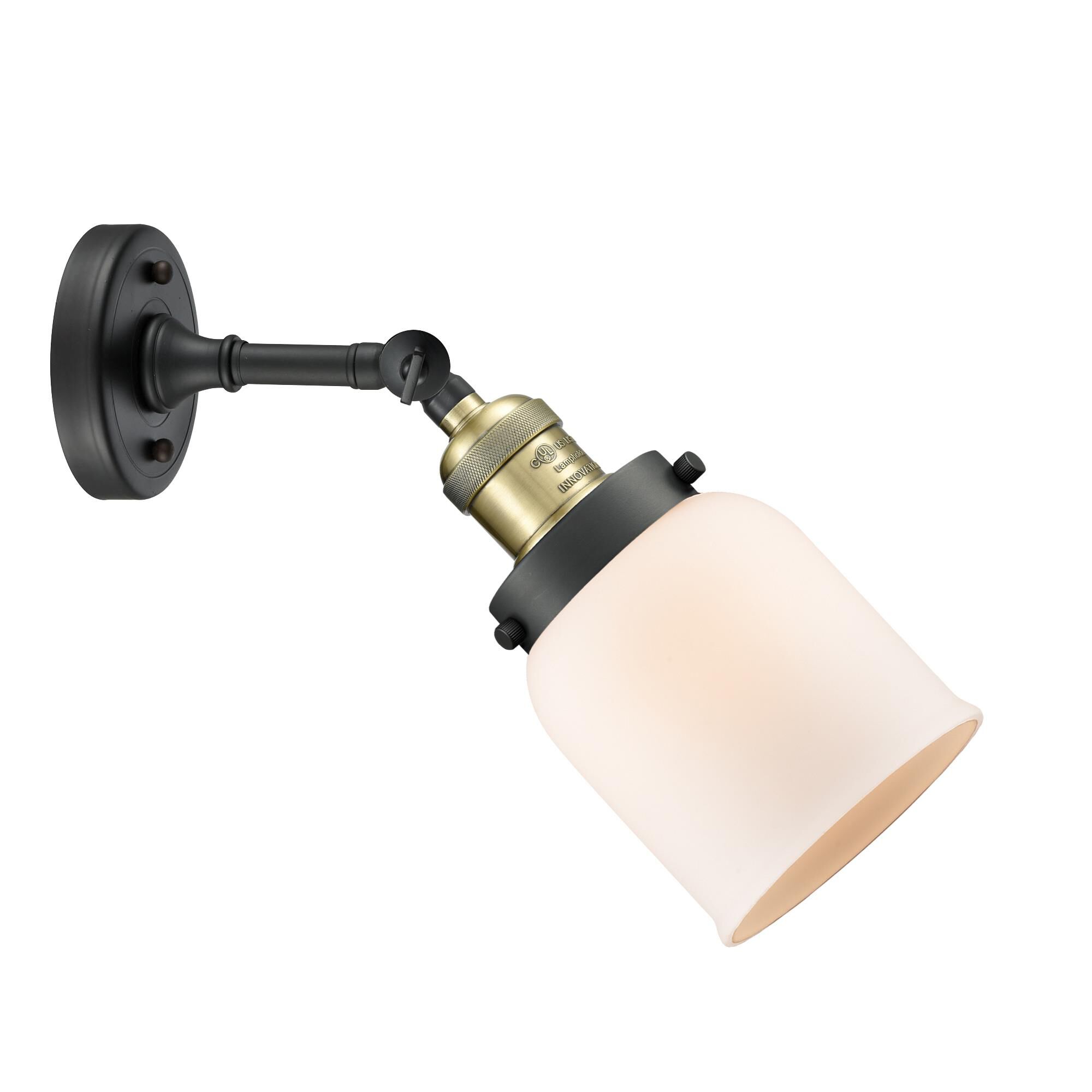 Shown in Black Antique Brass finish and Frosted glass and None accent