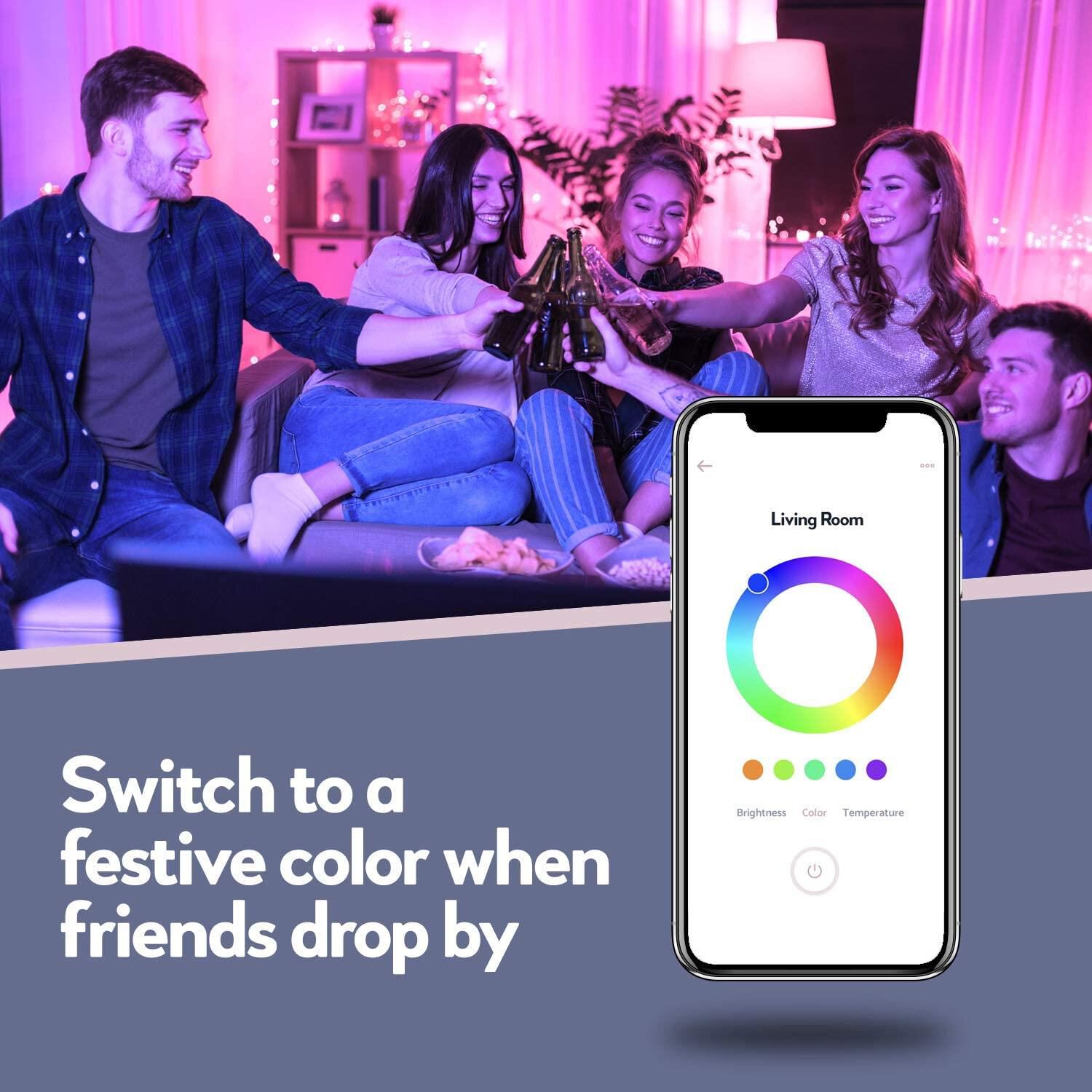 9 Watt 2200-6500K A19 LED Light Bulb,