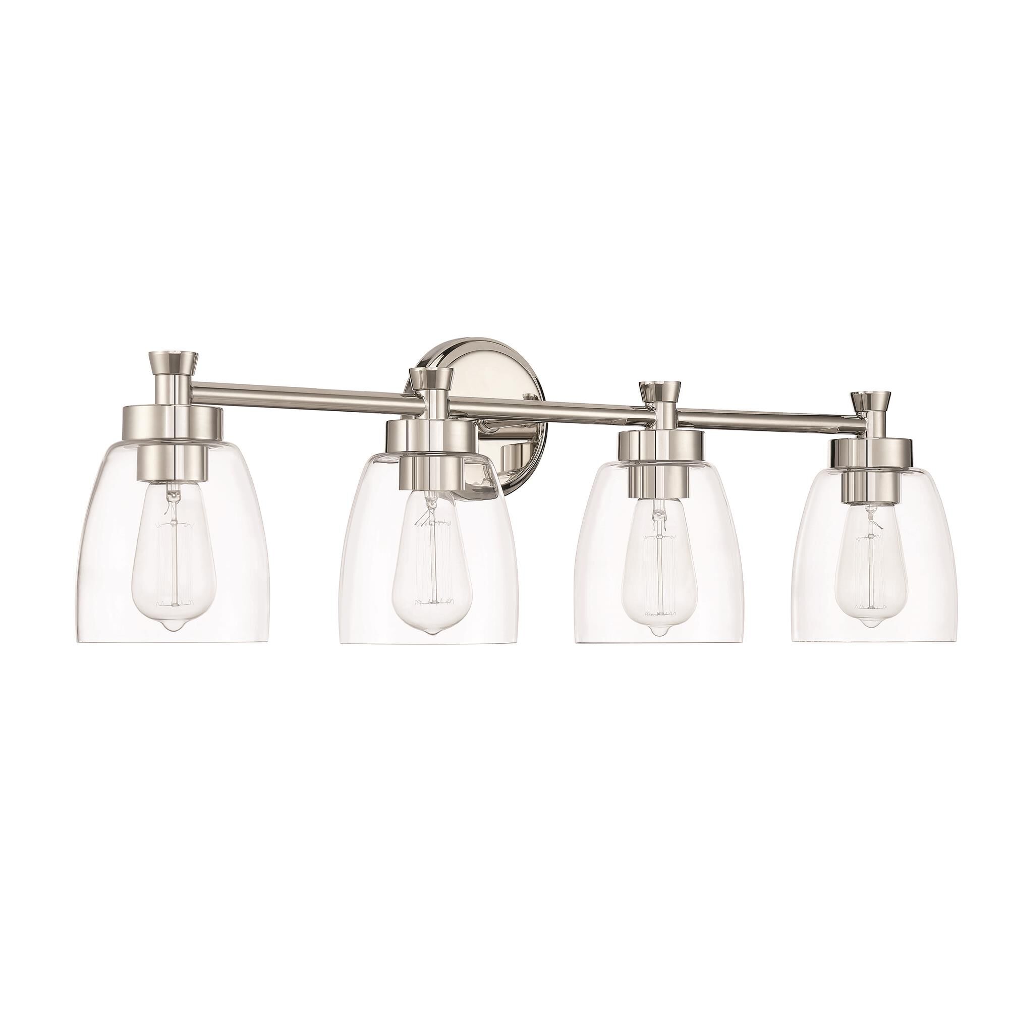 Shown in Polished Nickel finish and Clear glass