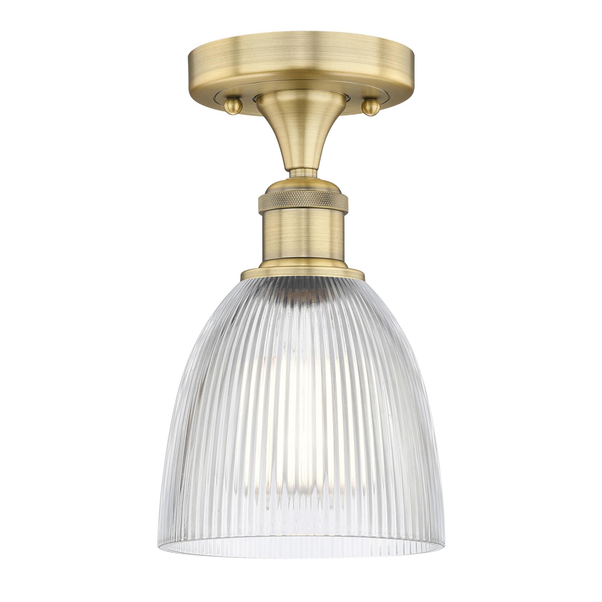 Shown in Brushed Brass finish and Clear glass