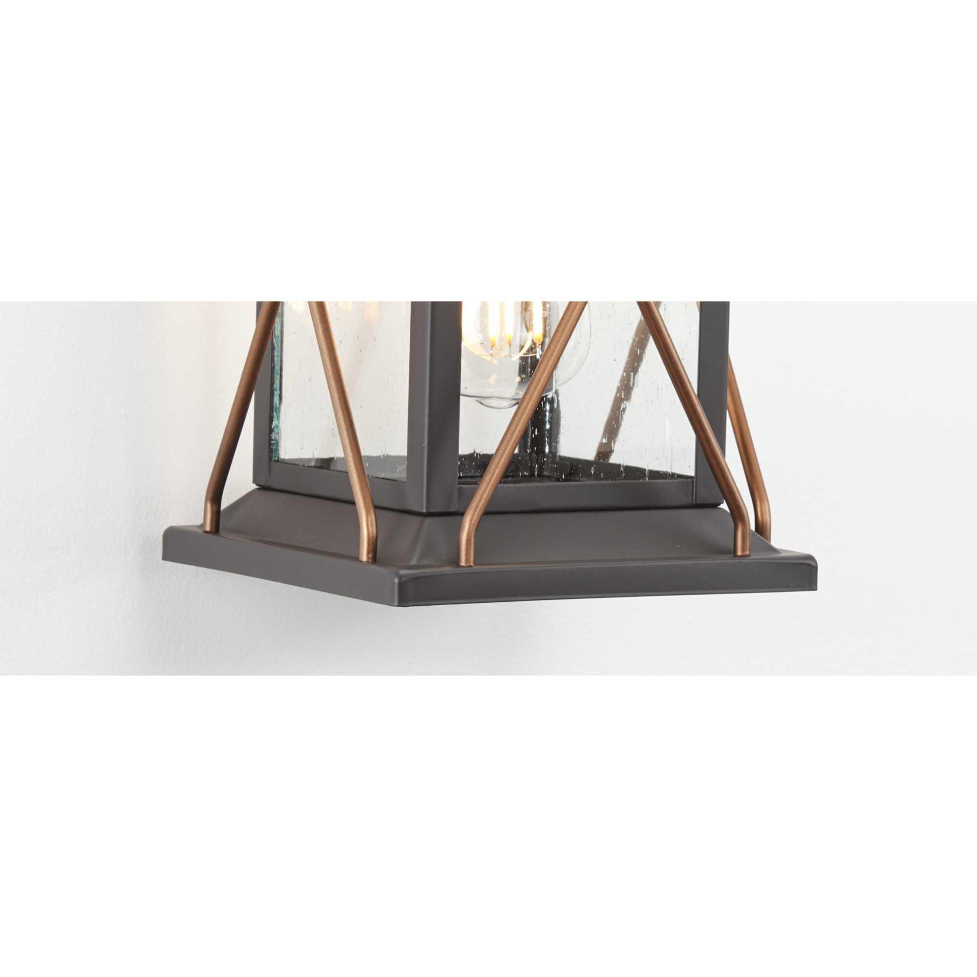 Shown in Antique Bronze finish and Clear Seeded glass