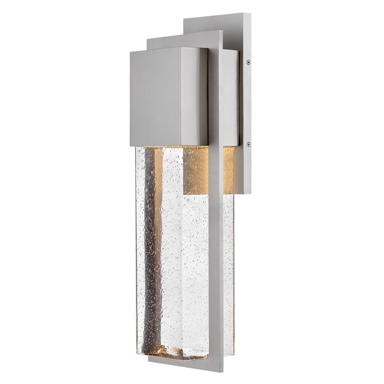 Shown in Antique Brushed Aluminum finish and Clear Seedy glass