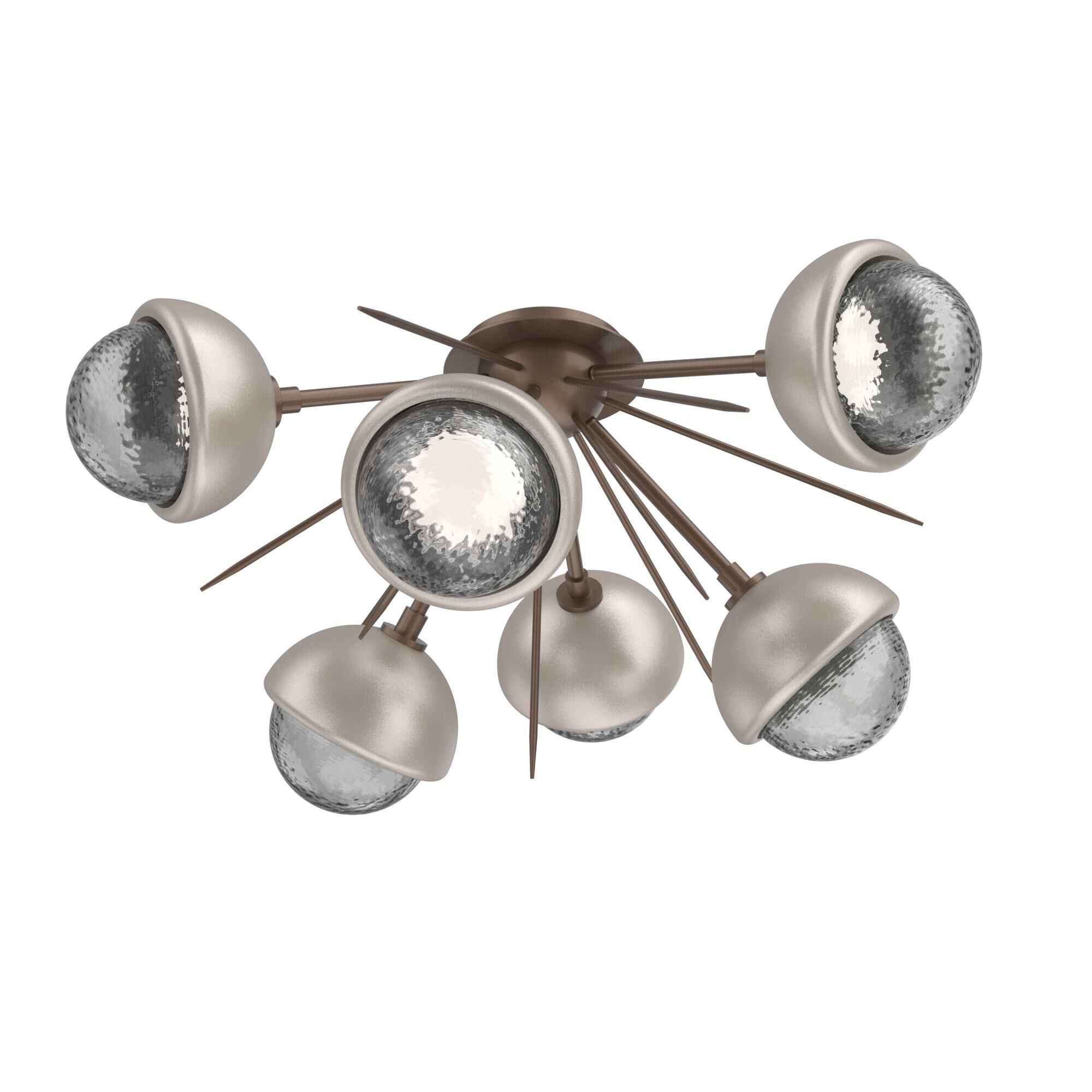 Shown in Burnished Bronze finish and Smoke glass and Beige Silver accent