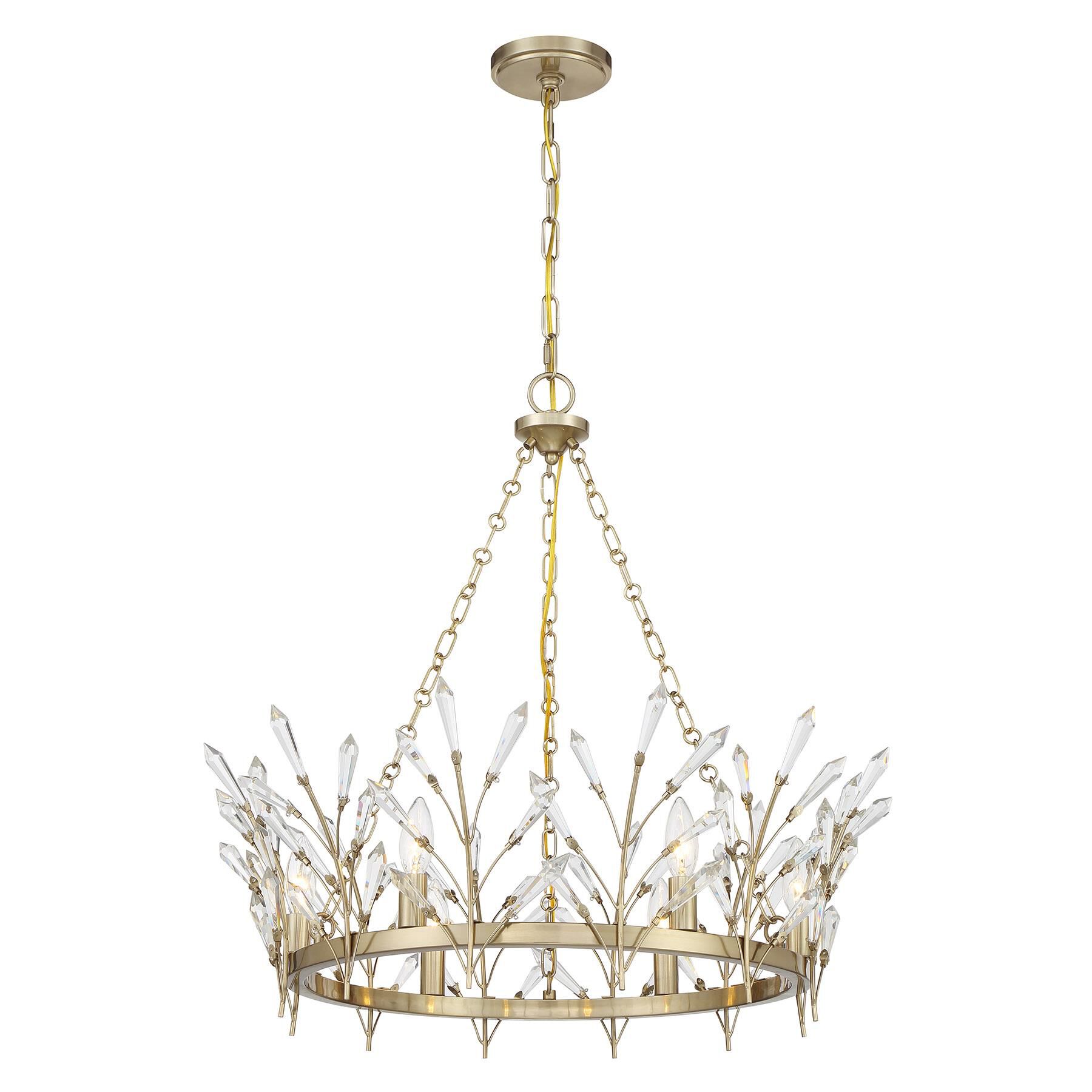 Shown in Noble Brass finish and Clear crystal