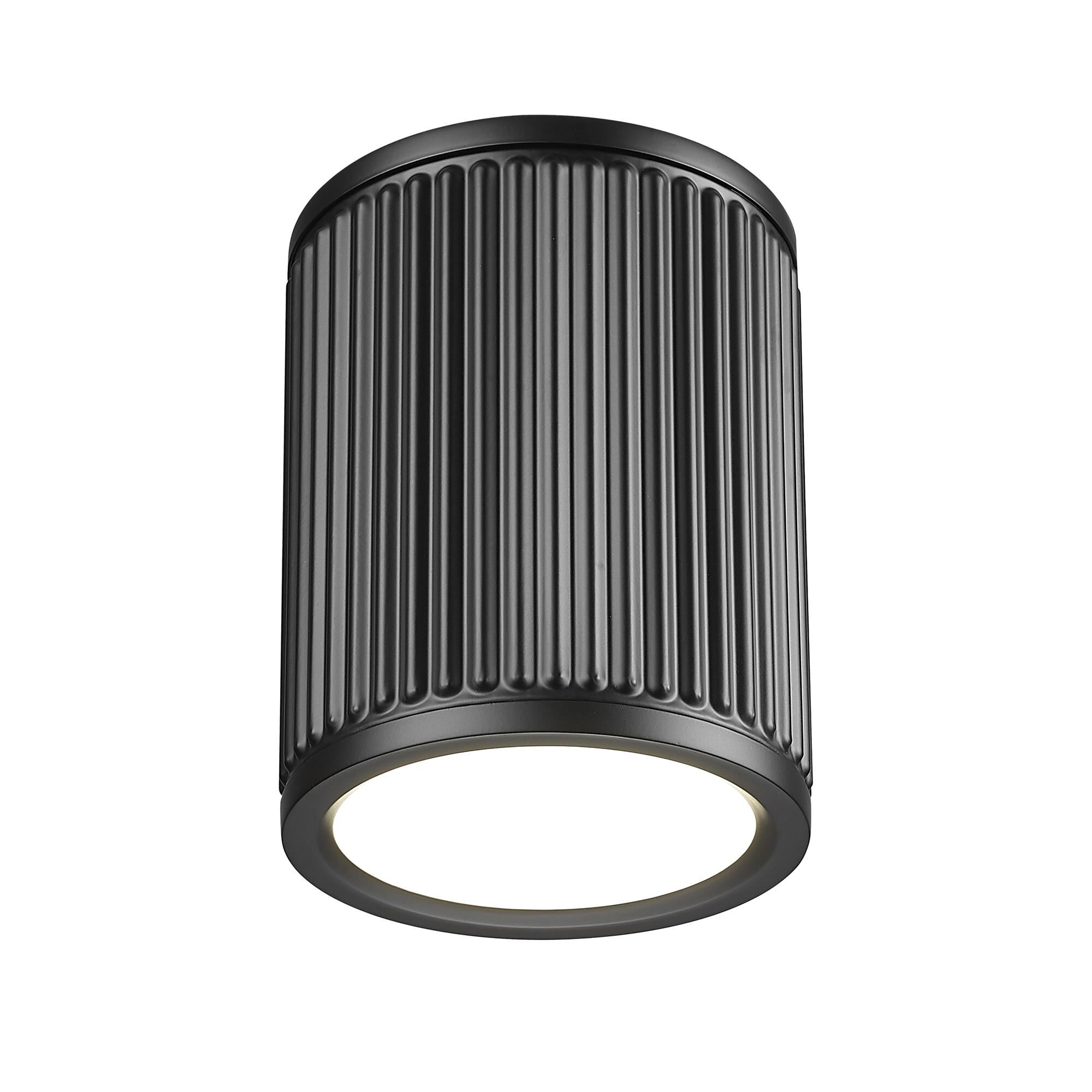 Shown in Matte Black finish and Frosted glass and Frosted shade