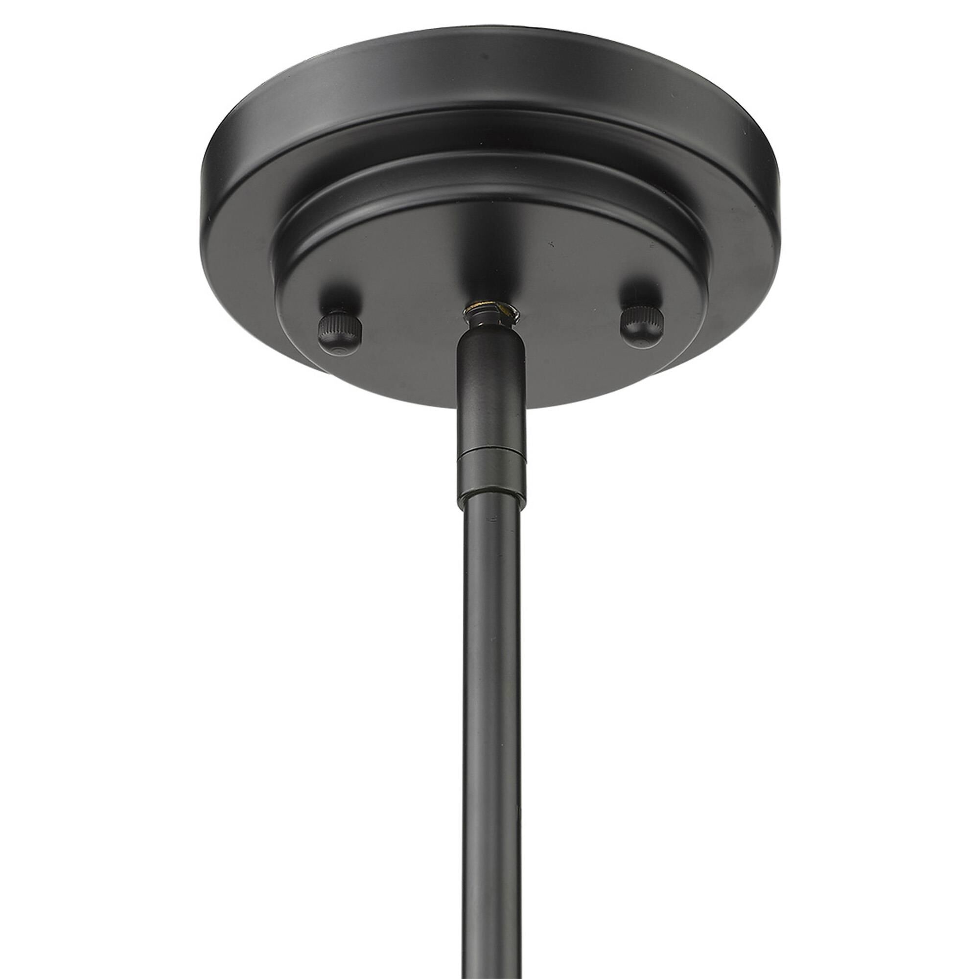 Shown in Matte Black finish and -- glass and -- shade