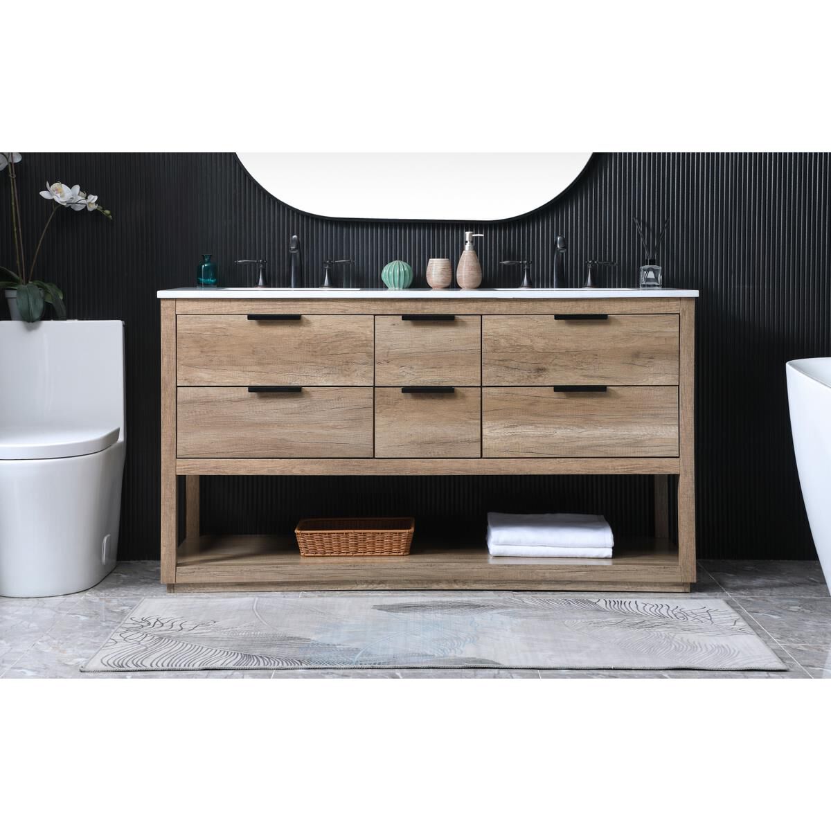 Larkin 60 Inch Bath Vanity by Elegant Decor
