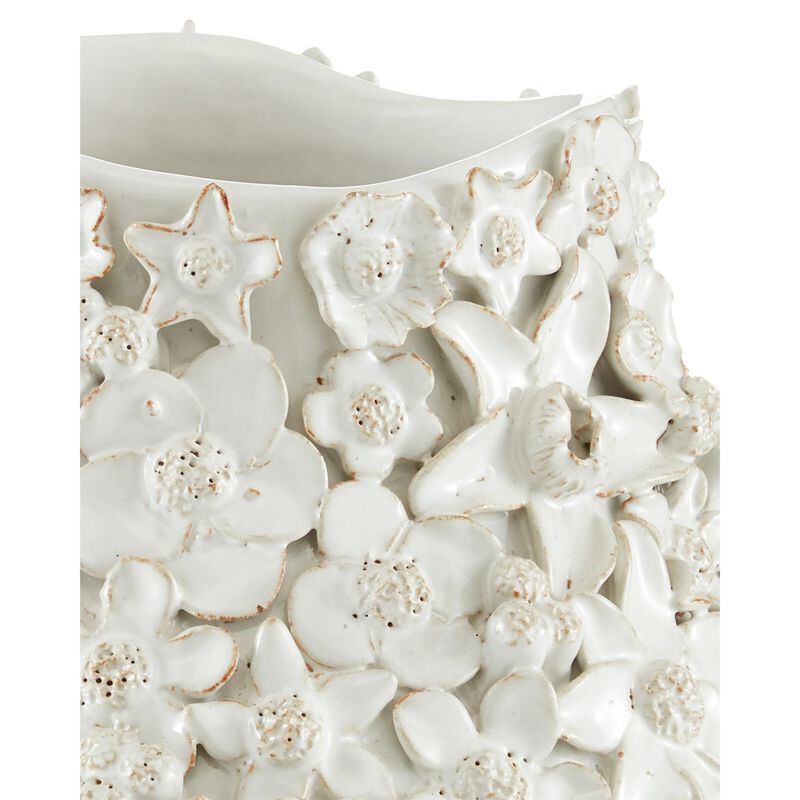 Jessamine White Vase Vase-Urn by Currey and Company