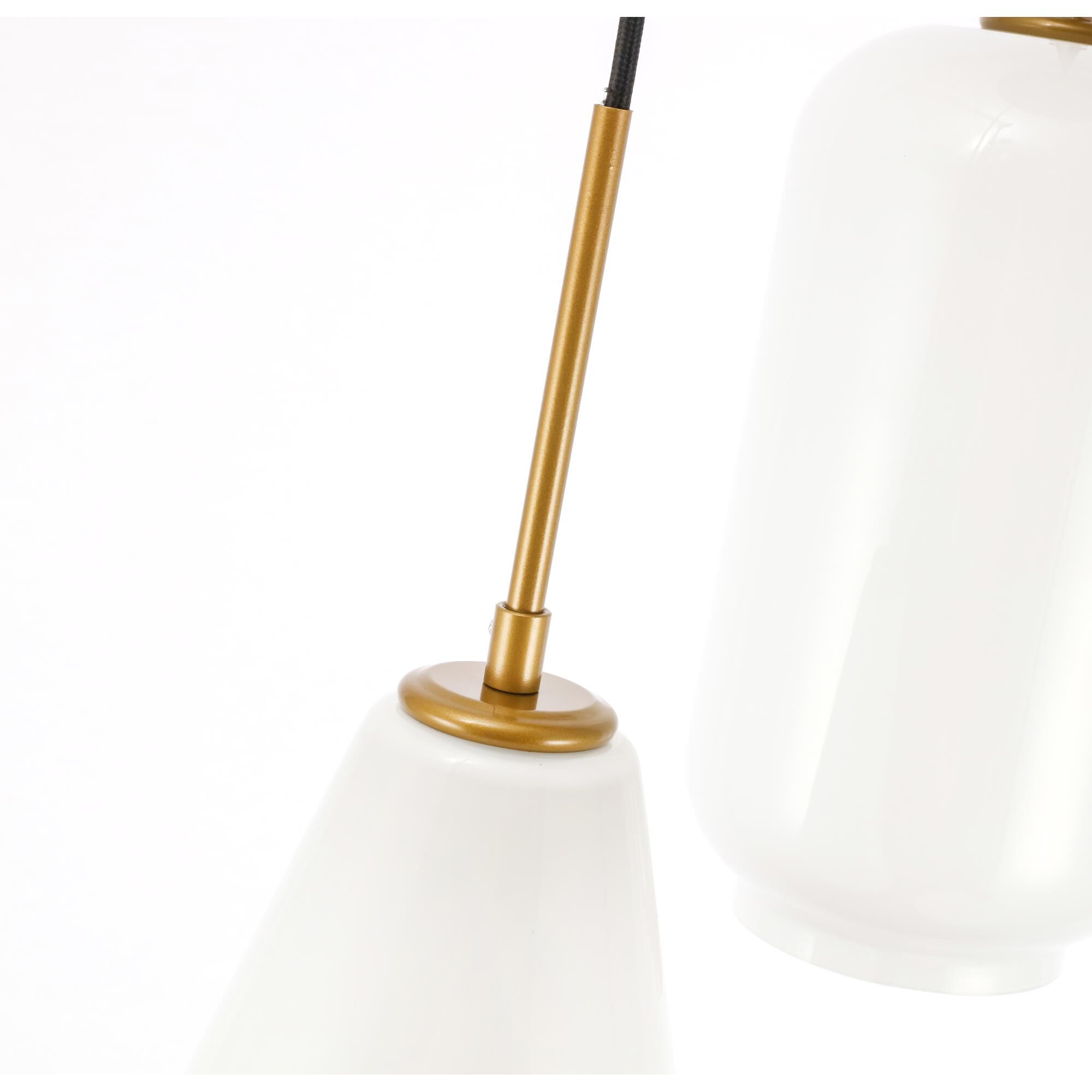 Shown in Brass finish and Frosted White  glass