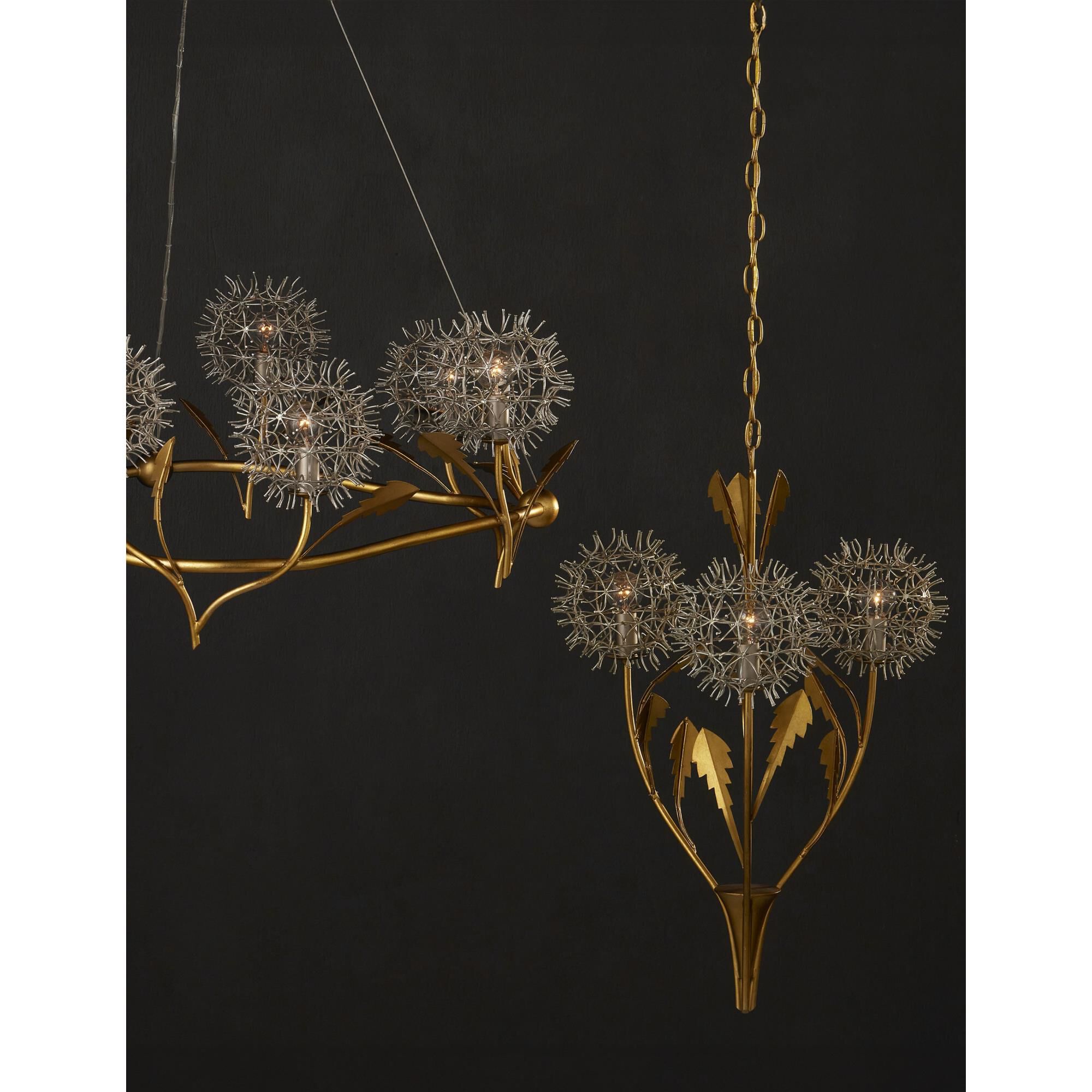 Shown in Contemporary Silver Leaf/Silver/Contemporary Gold Leaf finish