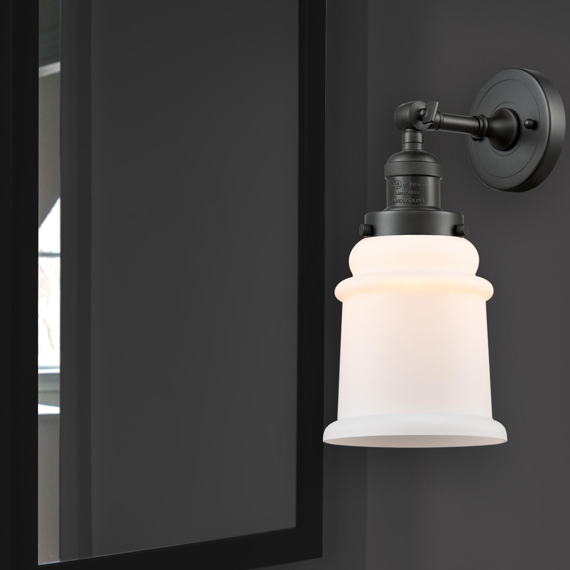 Shown in Oil Rubbed Bronze finish and Matte White - Bell glass